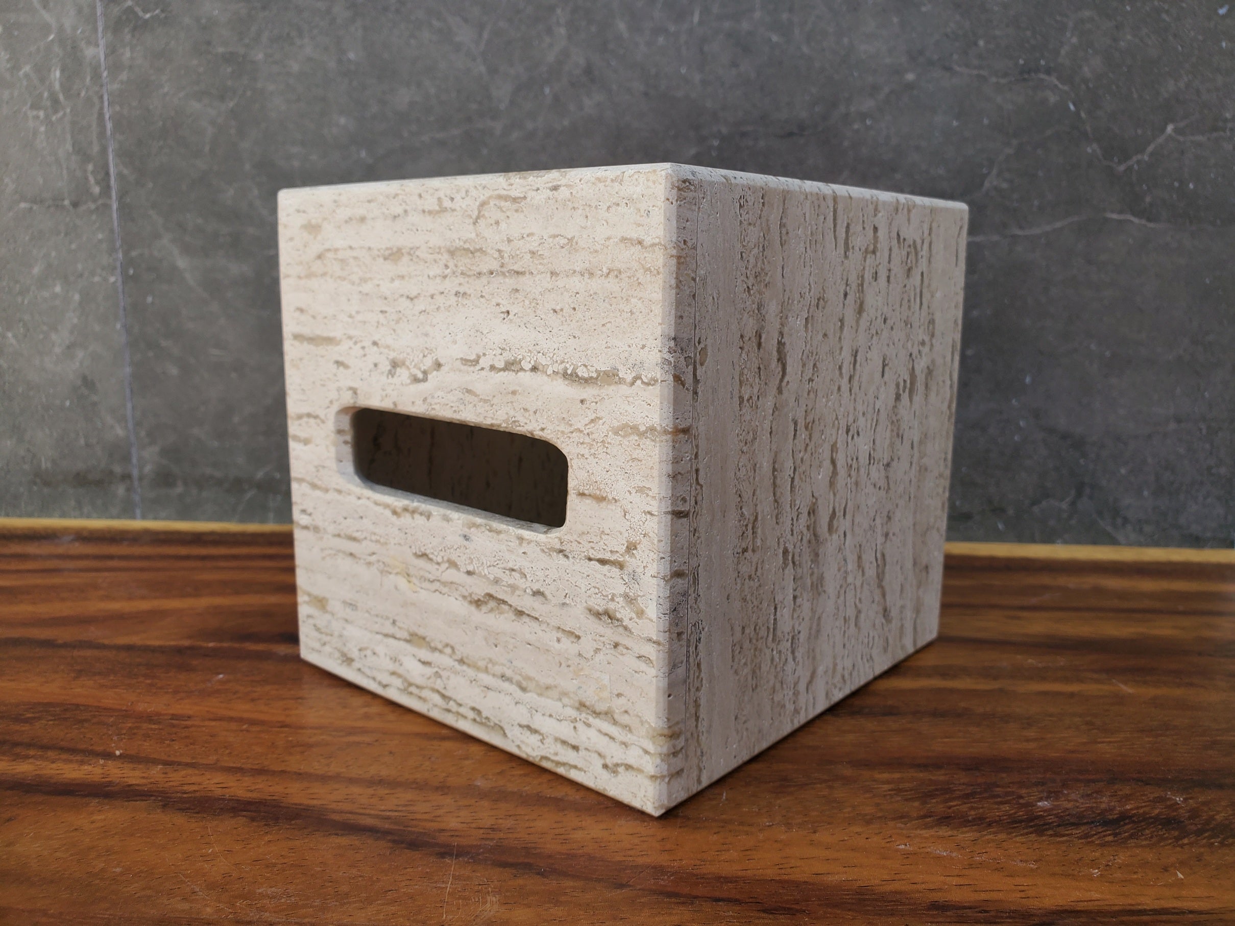 Neutral Travertine Square Stone Tissue Box Cover Tissue Box Cover Accessories Bath Tissue Box Covers