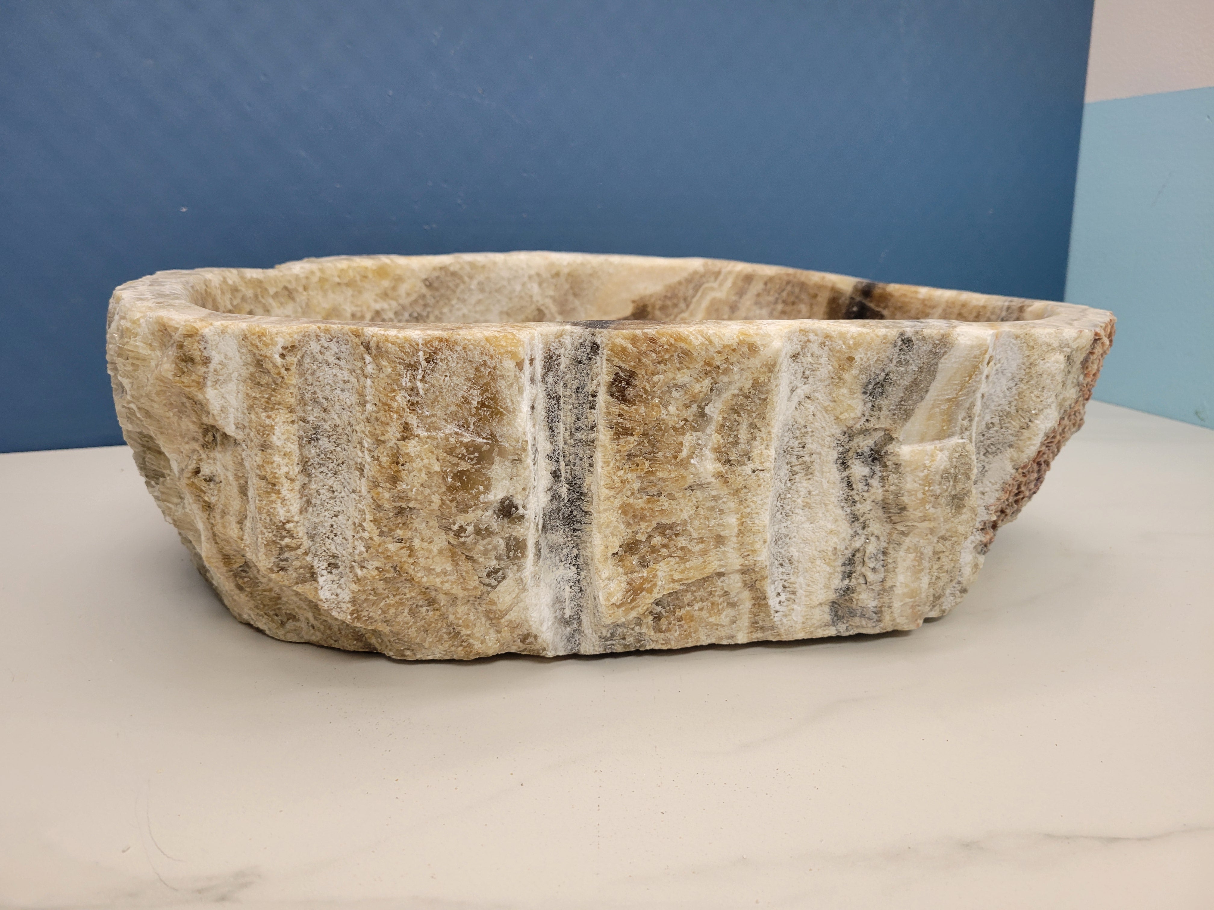 S13_04 Onyx Stone Bathroom Vessel Sink