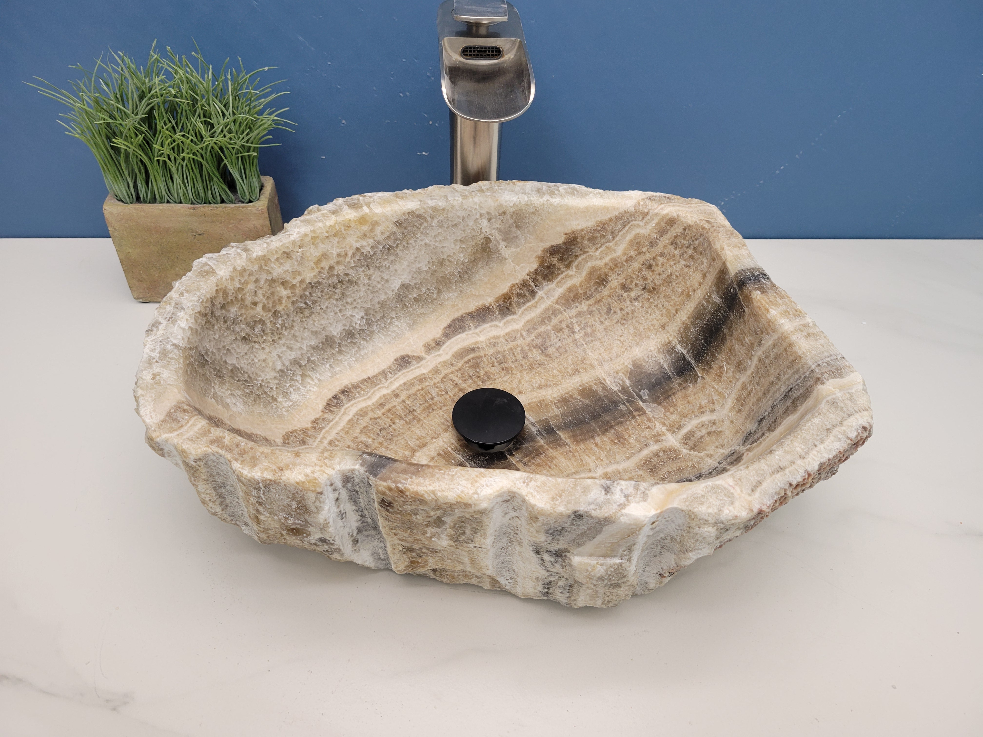 S13_04 Onyx Stone Bathroom Vessel Sink