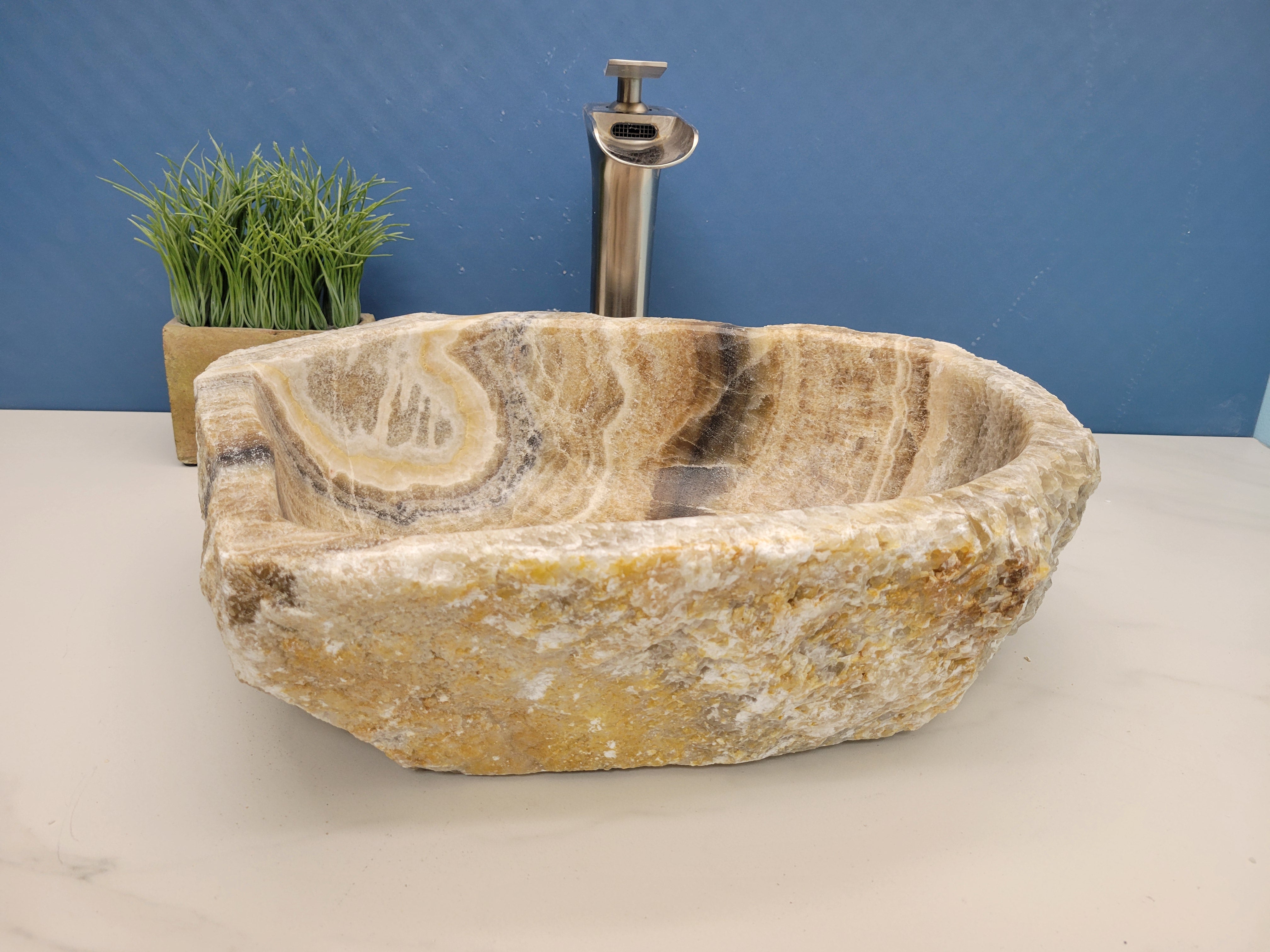 S13_04 Onyx Stone Bathroom Vessel Sink