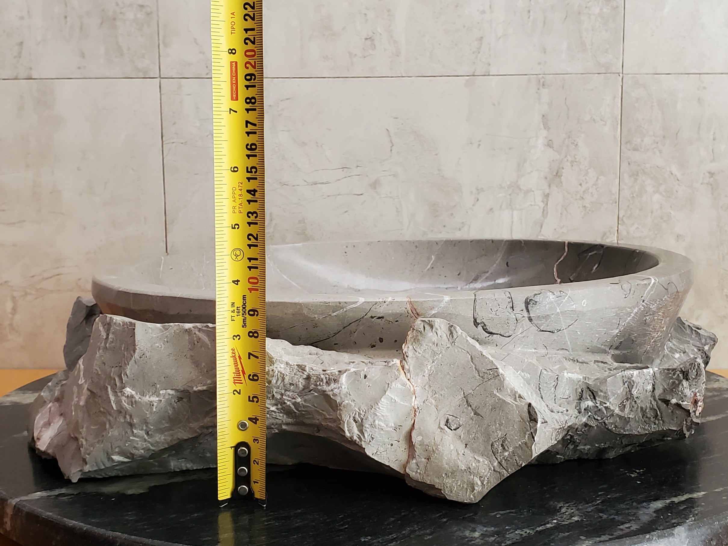 S23_27 Bardigio Marble Stone Vessel Sink (Round)