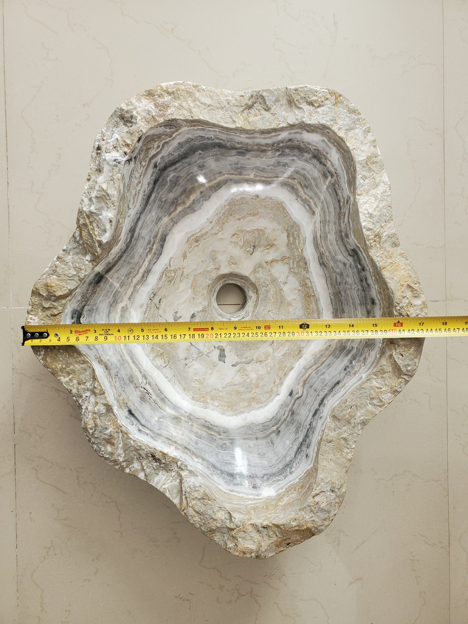 S23_10 Onyx Stone Vessel Bathroom Sink