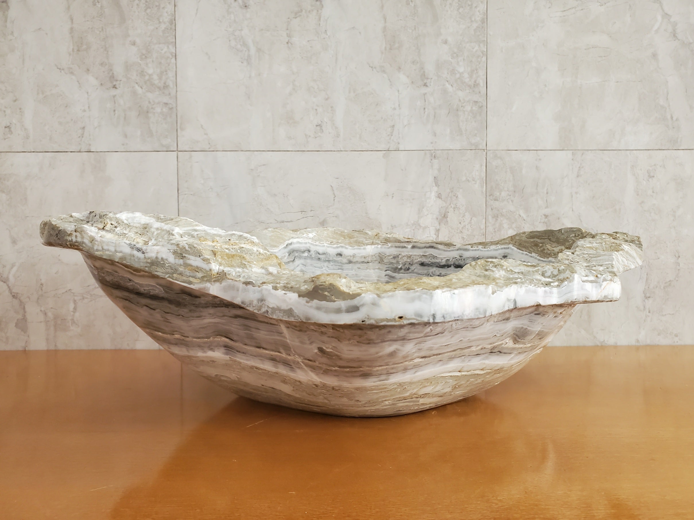 S23_10 Onyx Stone Vessel Bathroom Sink