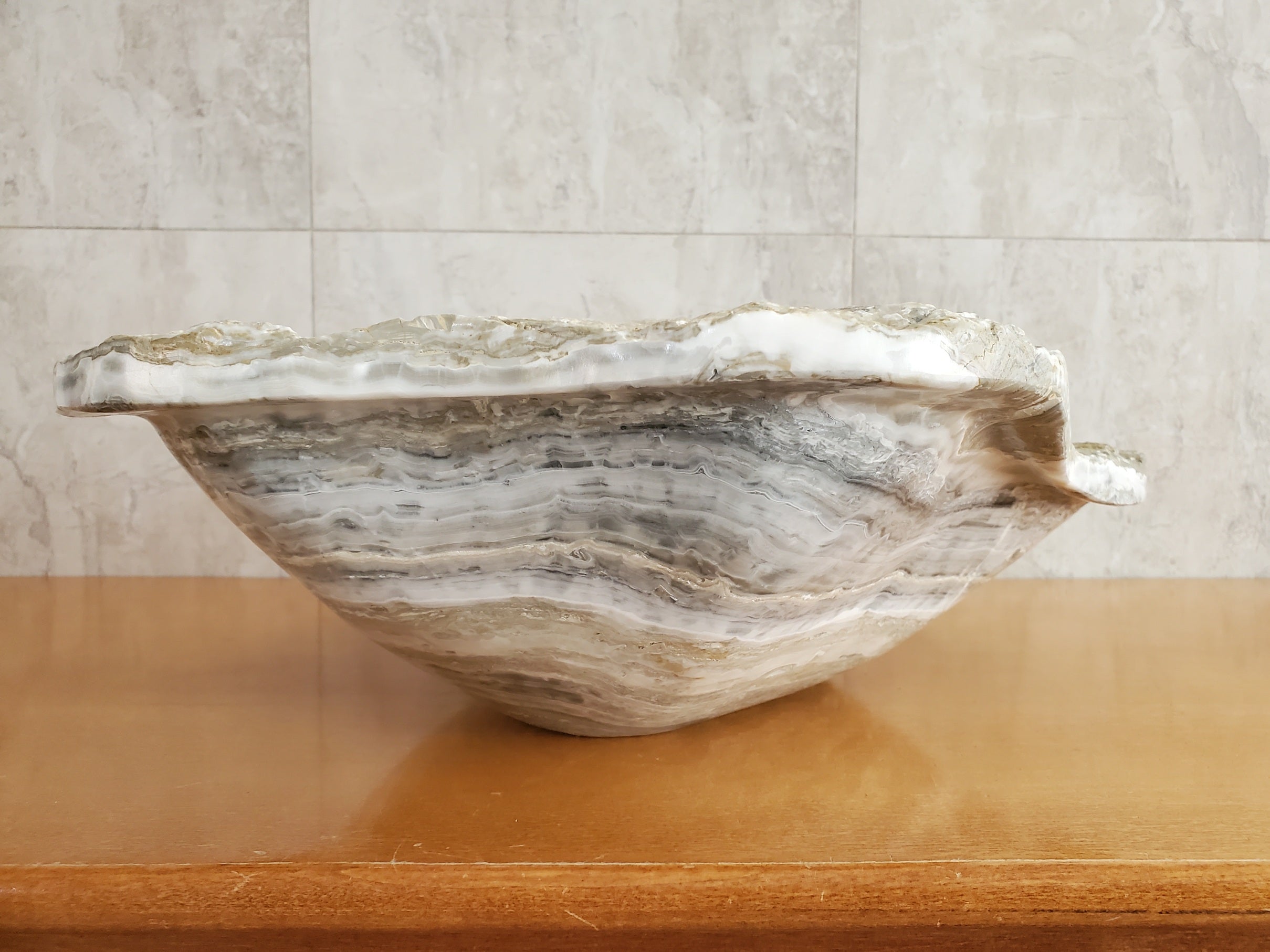 S23_10 Onyx Stone Vessel Bathroom Sink