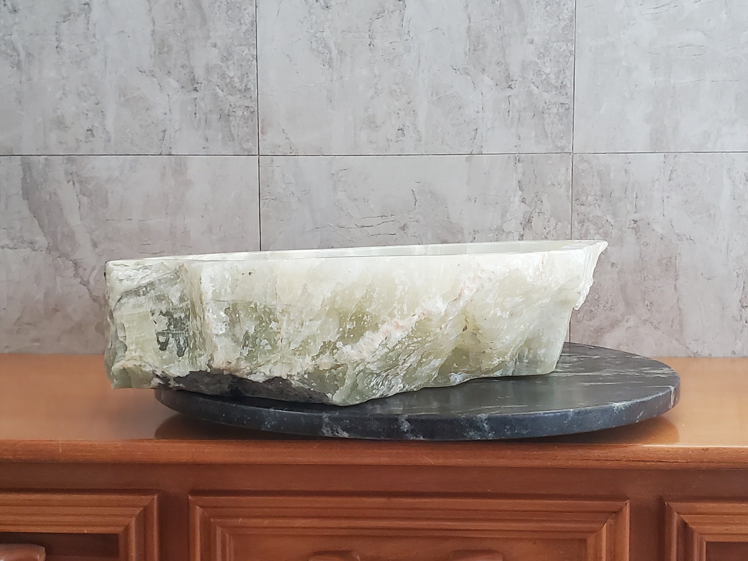 S23_32 Onyx Stone Vessel Bathroom Sink