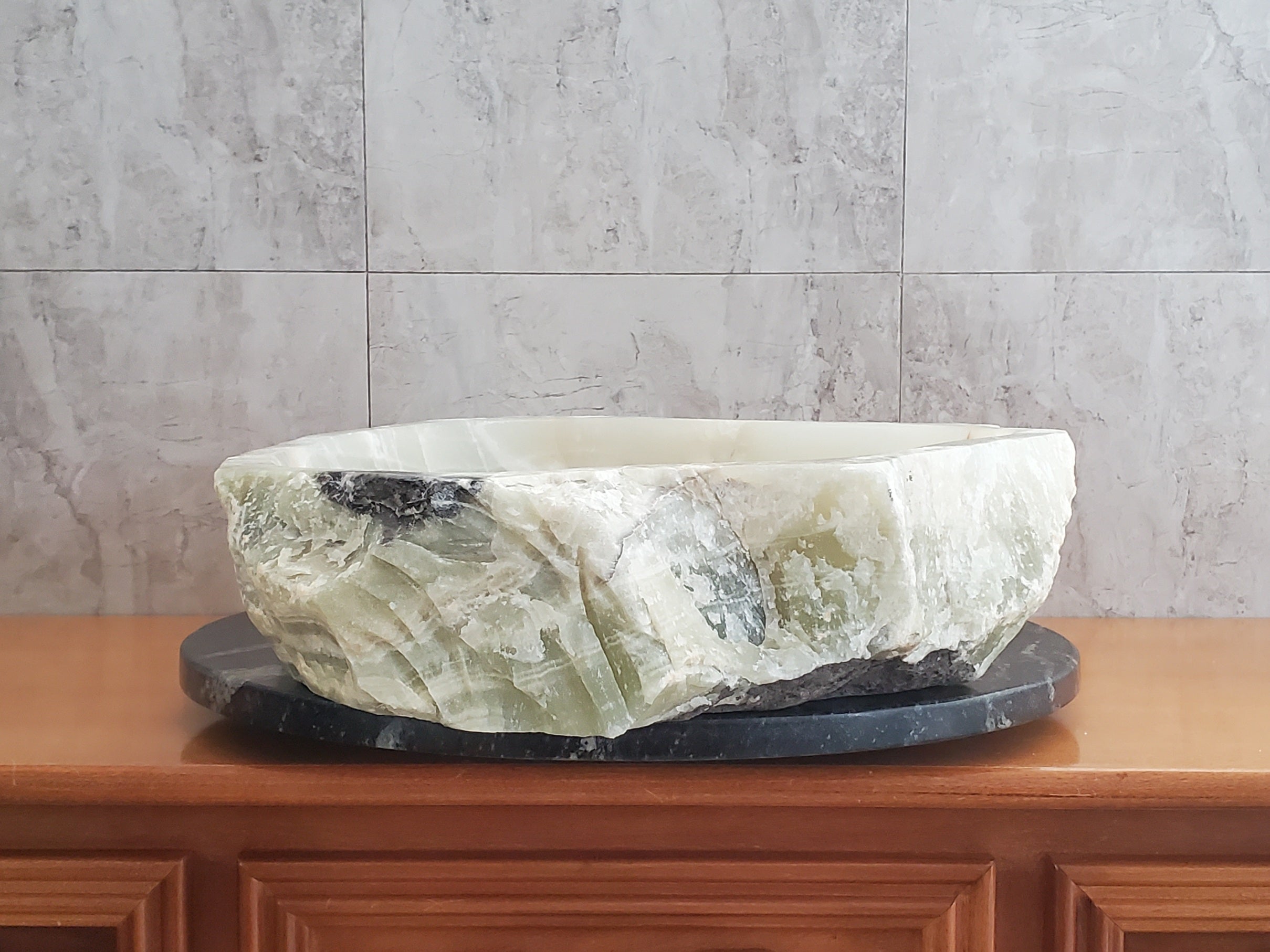 S23_32 Onyx Stone Vessel Bathroom Sink