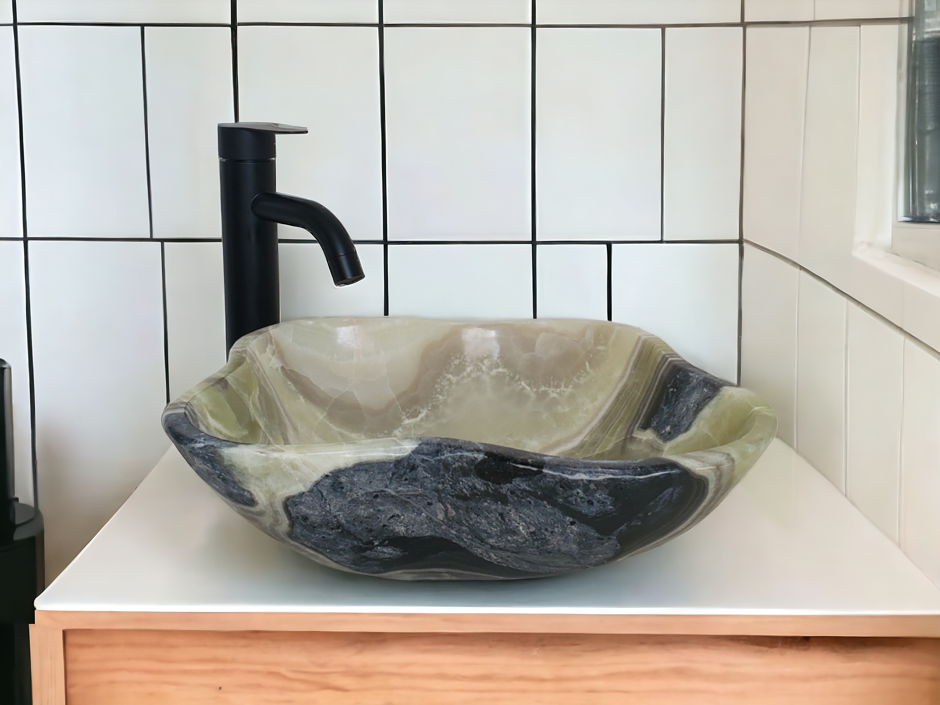 Green Onyx Bathroom Vessel Sink