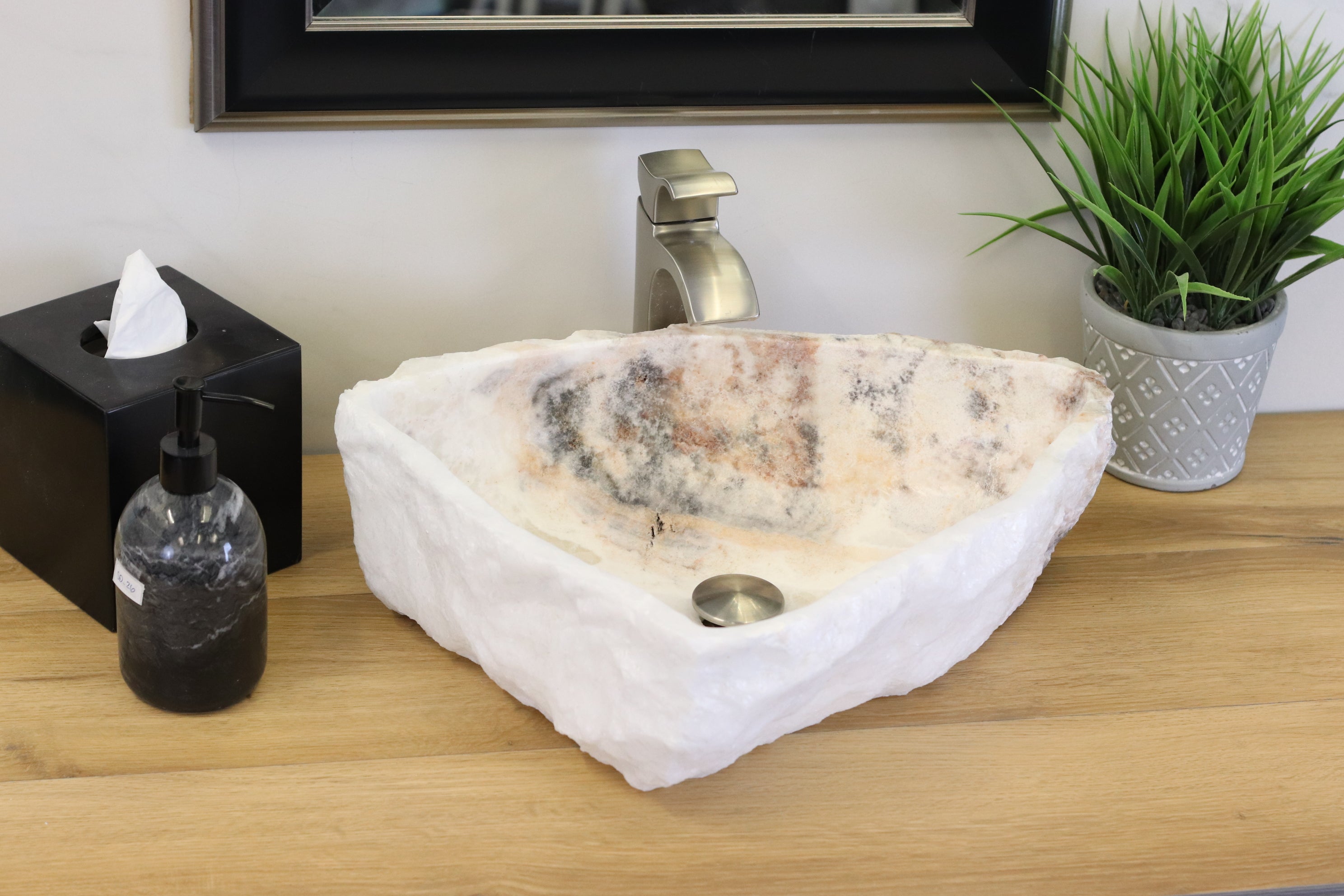 S12_21 Onyx Stone Vessel Bathroom Sink