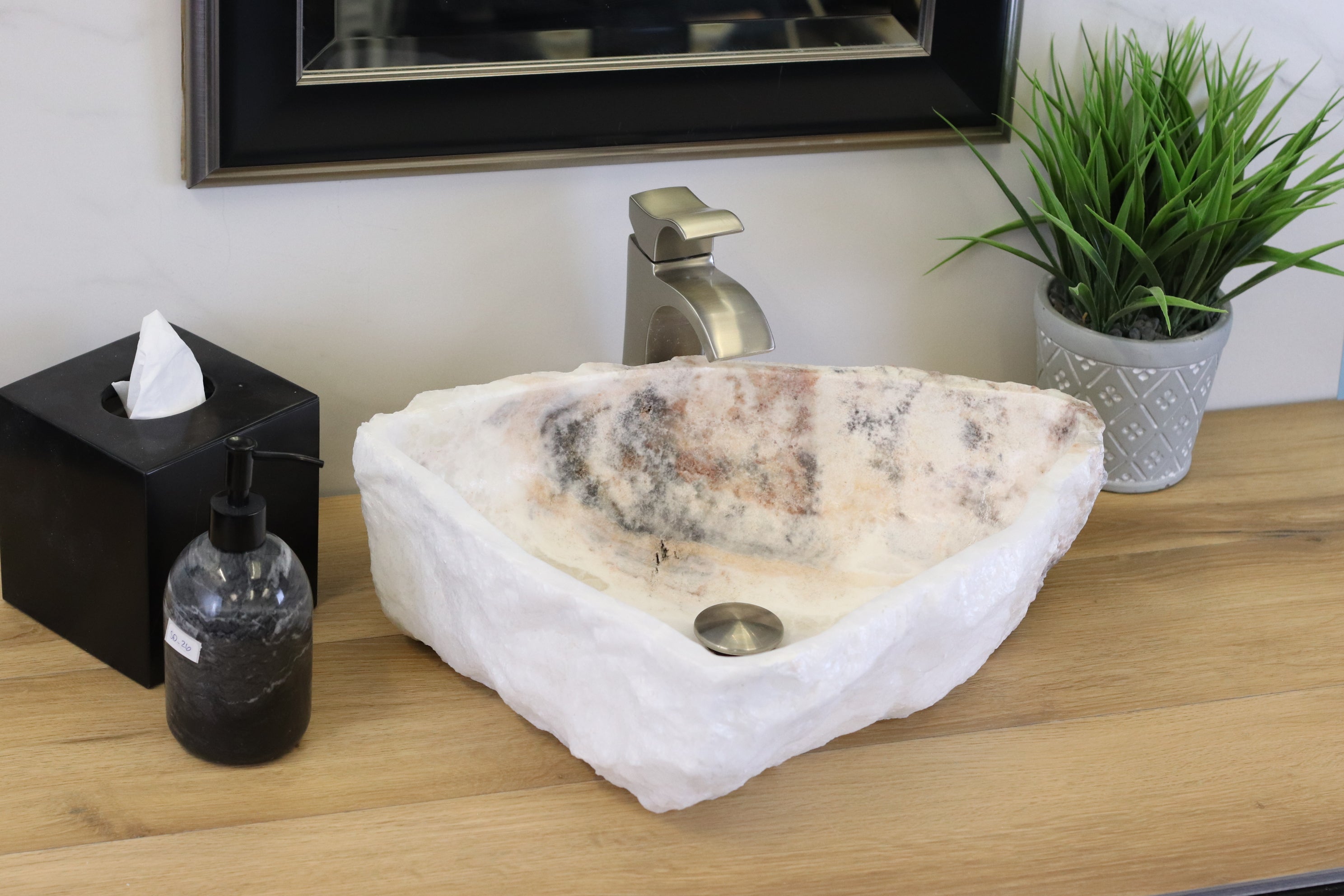 S12_21 Onyx Stone Vessel Bathroom Sink