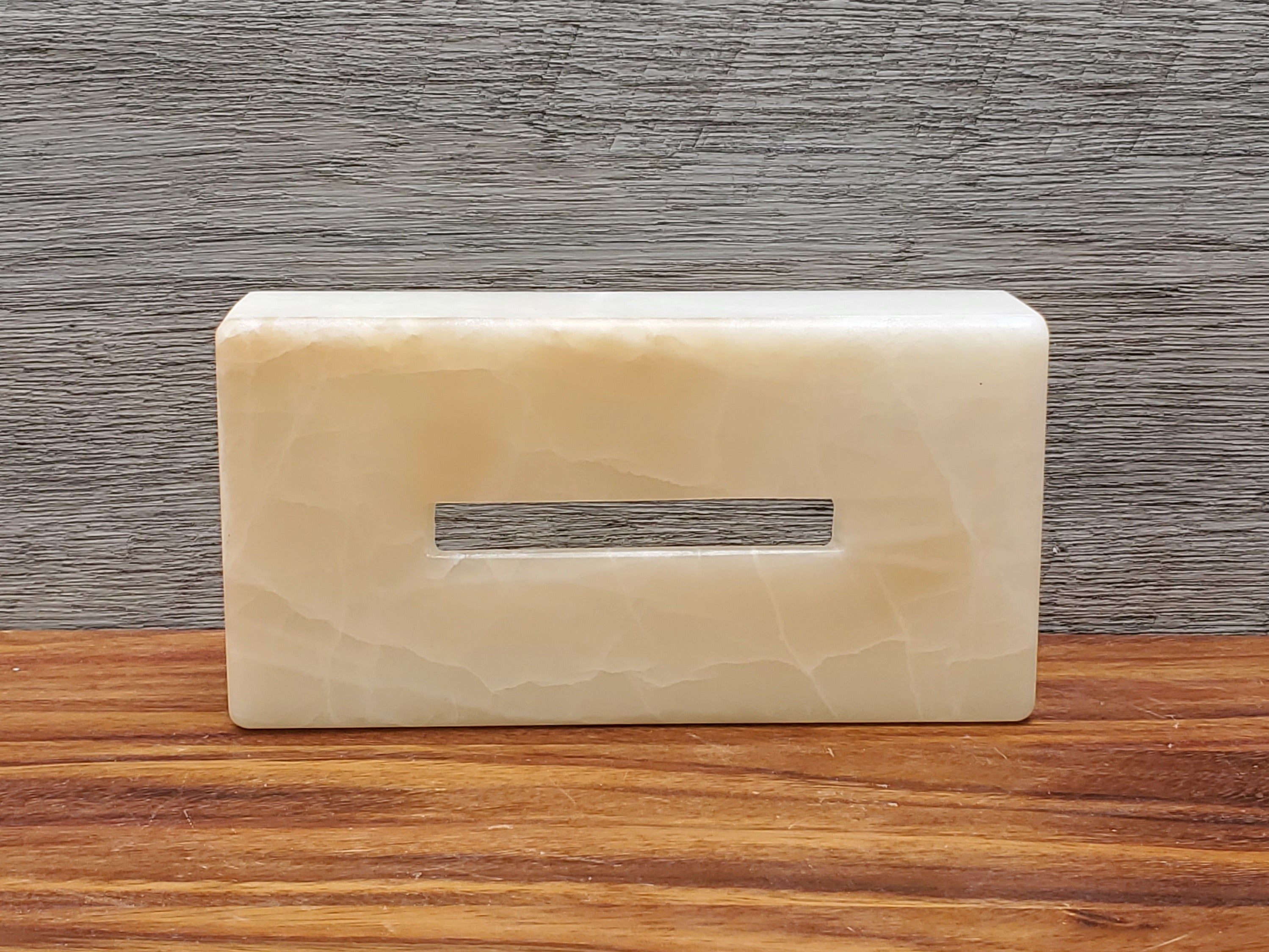 Neutral Creme Onyx Stone Tissue Box Cover Tissue Box Cover Accessories Bath Tissue Box Covers