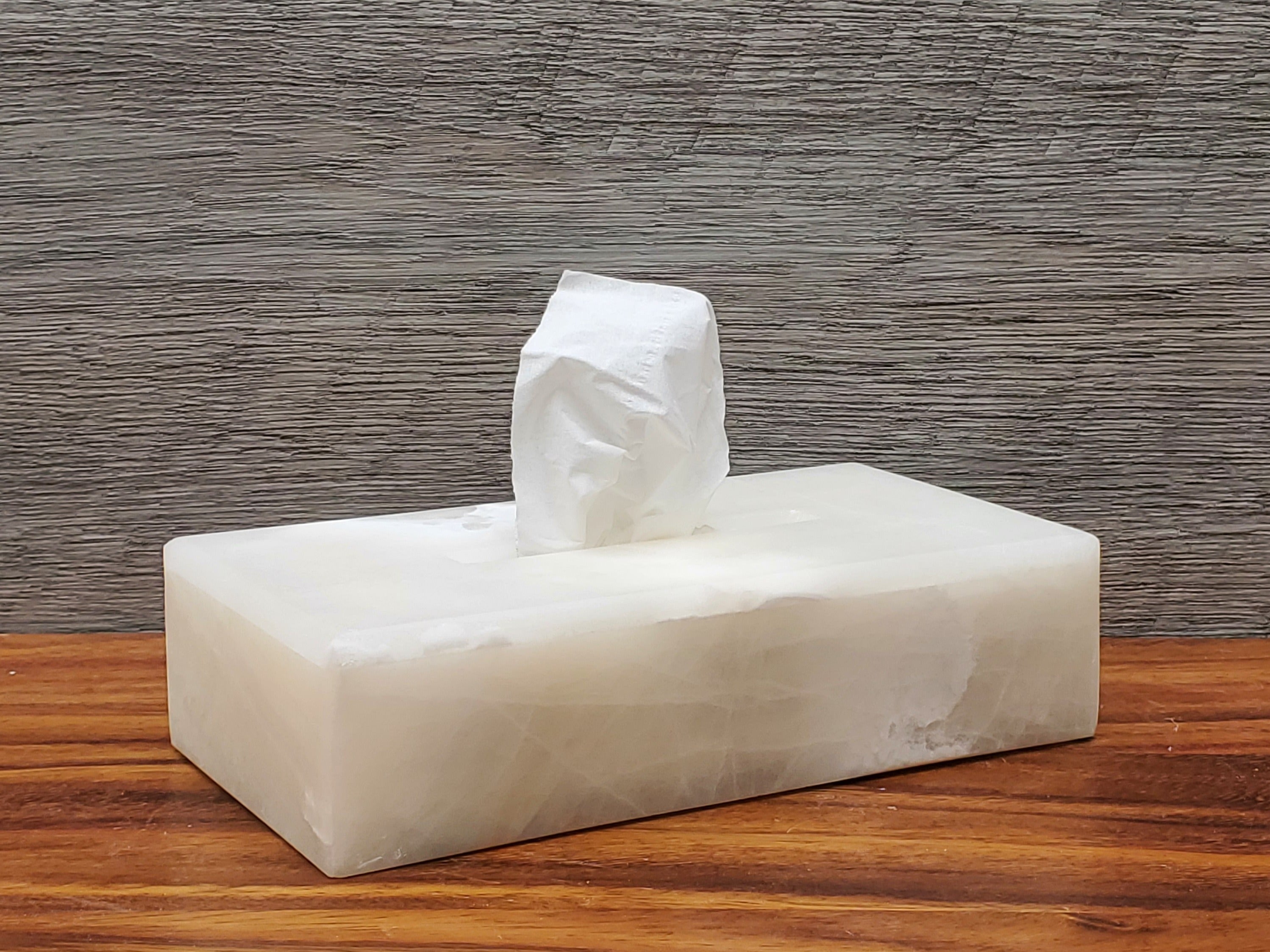 Neutral Creme Onyx Stone Tissue Box Cover Tissue Box Cover Accessories Bath Tissue Box Covers