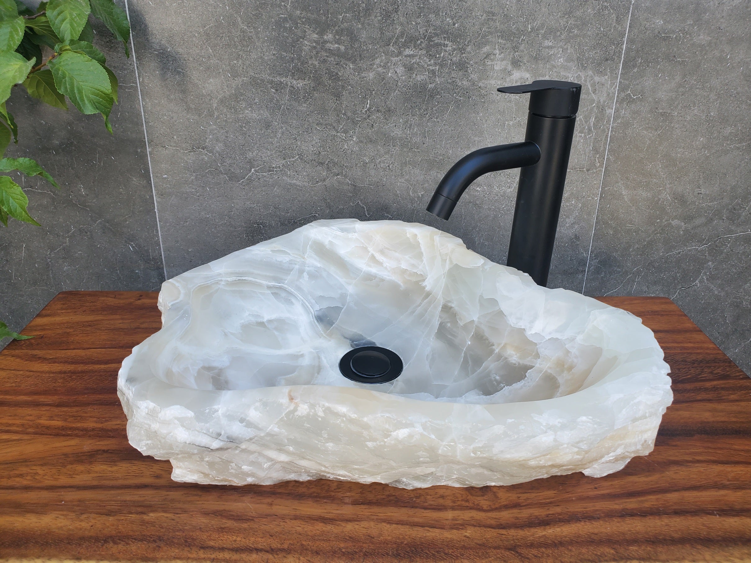 White Onyx Stone Vessel Sink