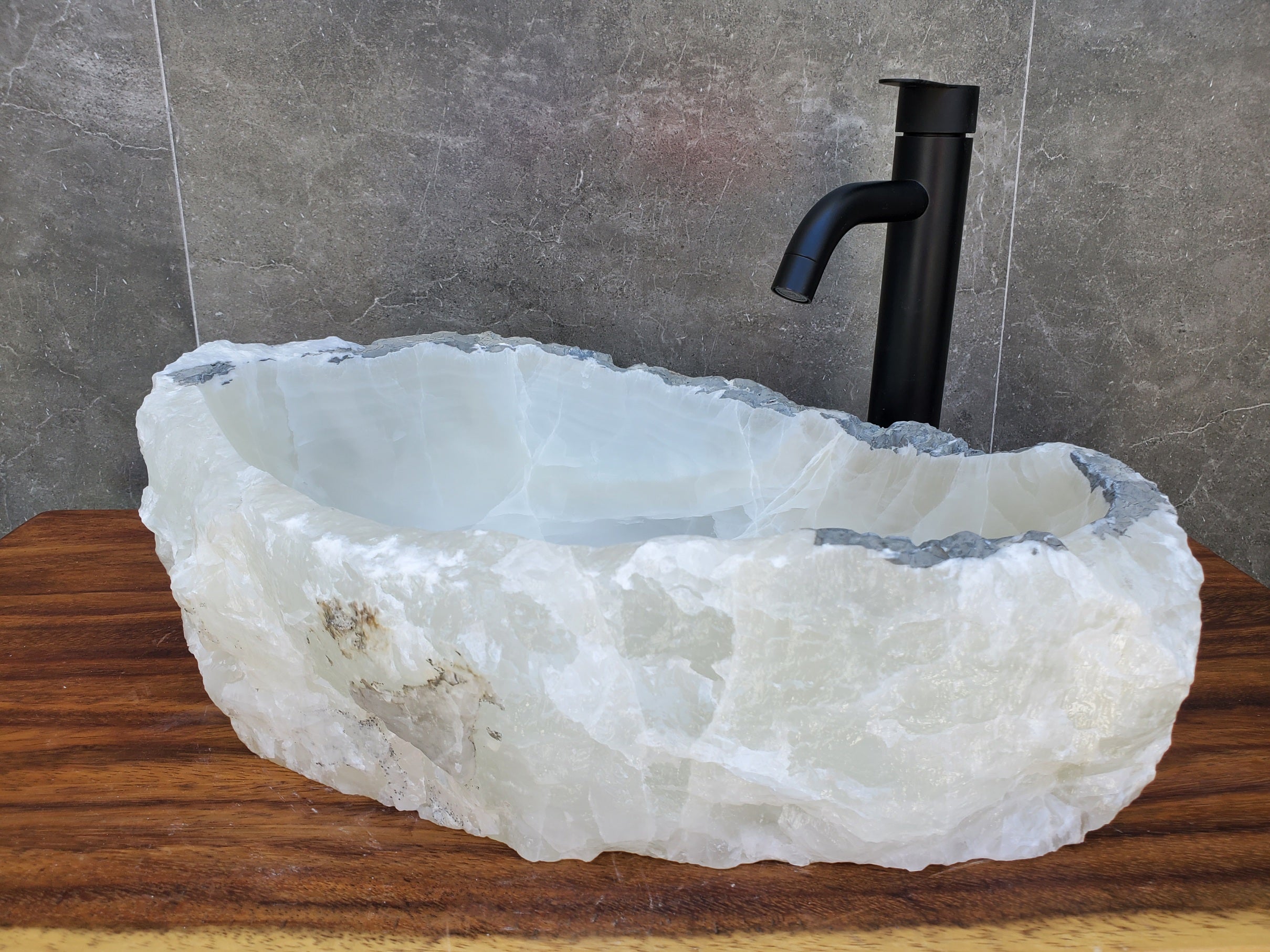 White Onyx Stone Vessel Sink