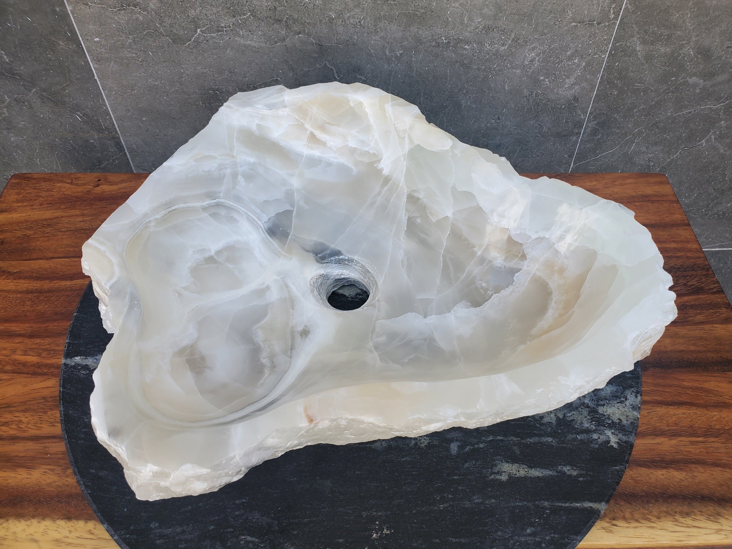 White Onyx Stone Vessel Sink