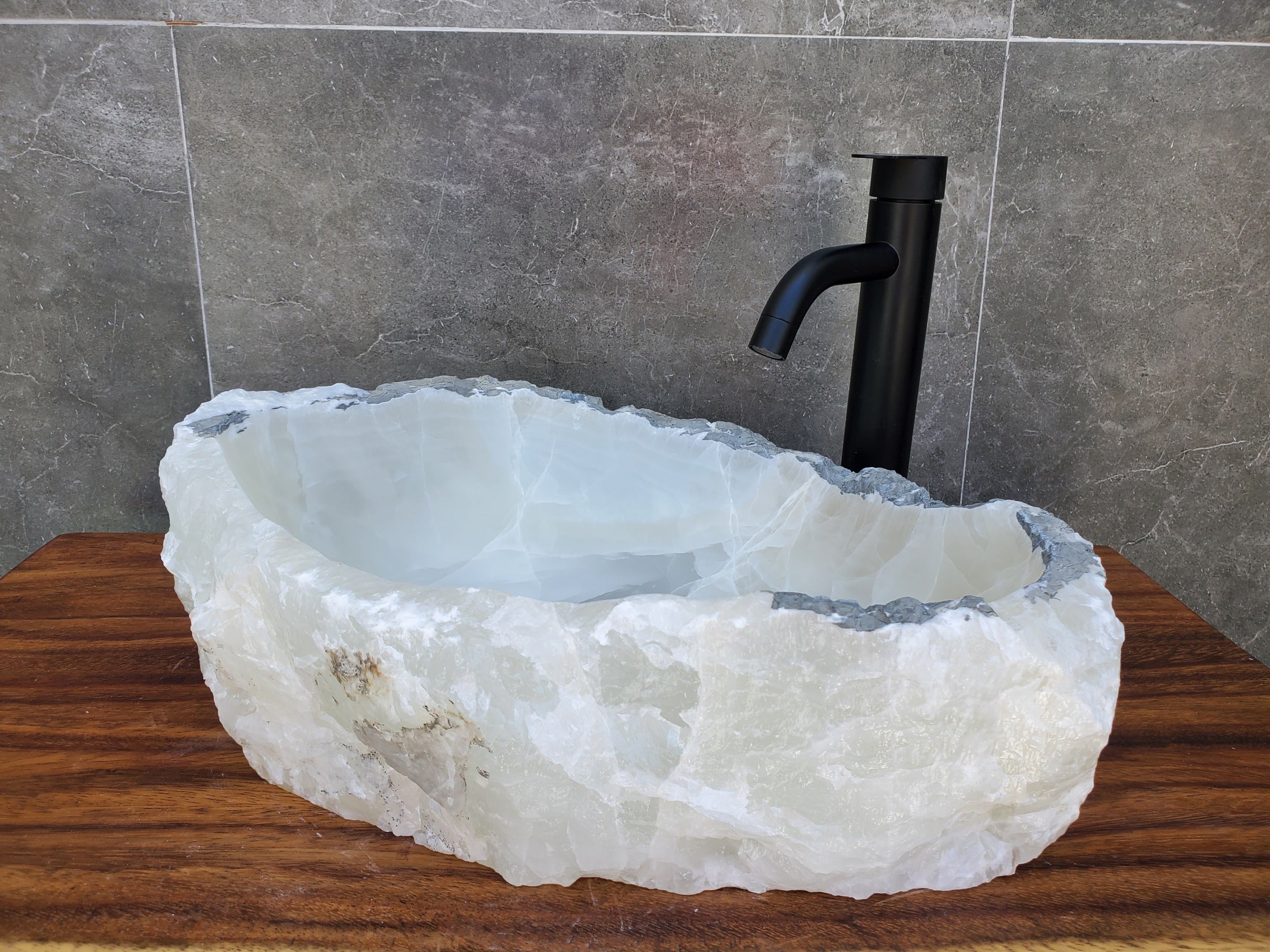 White Onyx Stone Vessel Sink