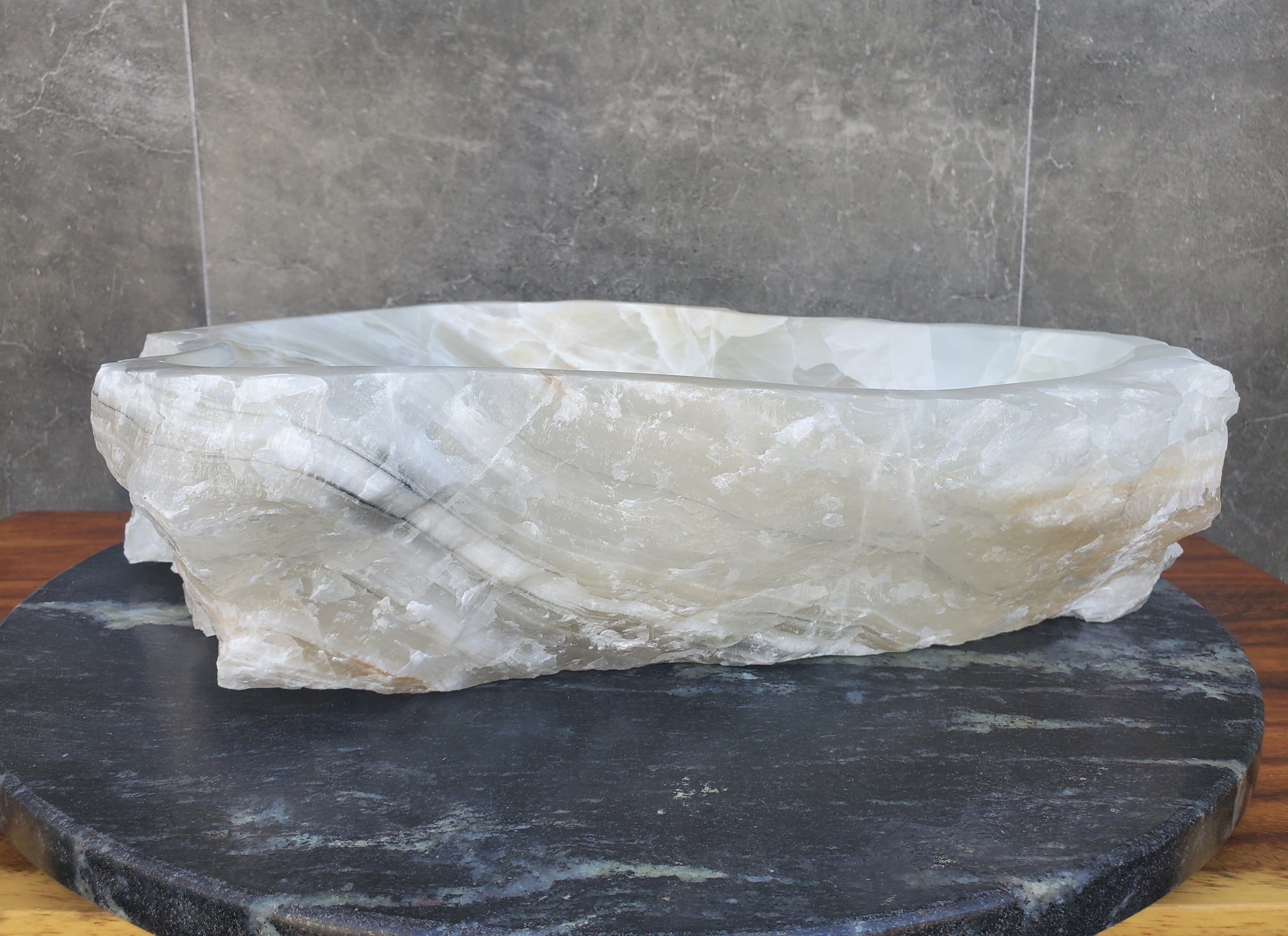 White Onyx Stone Vessel Sink