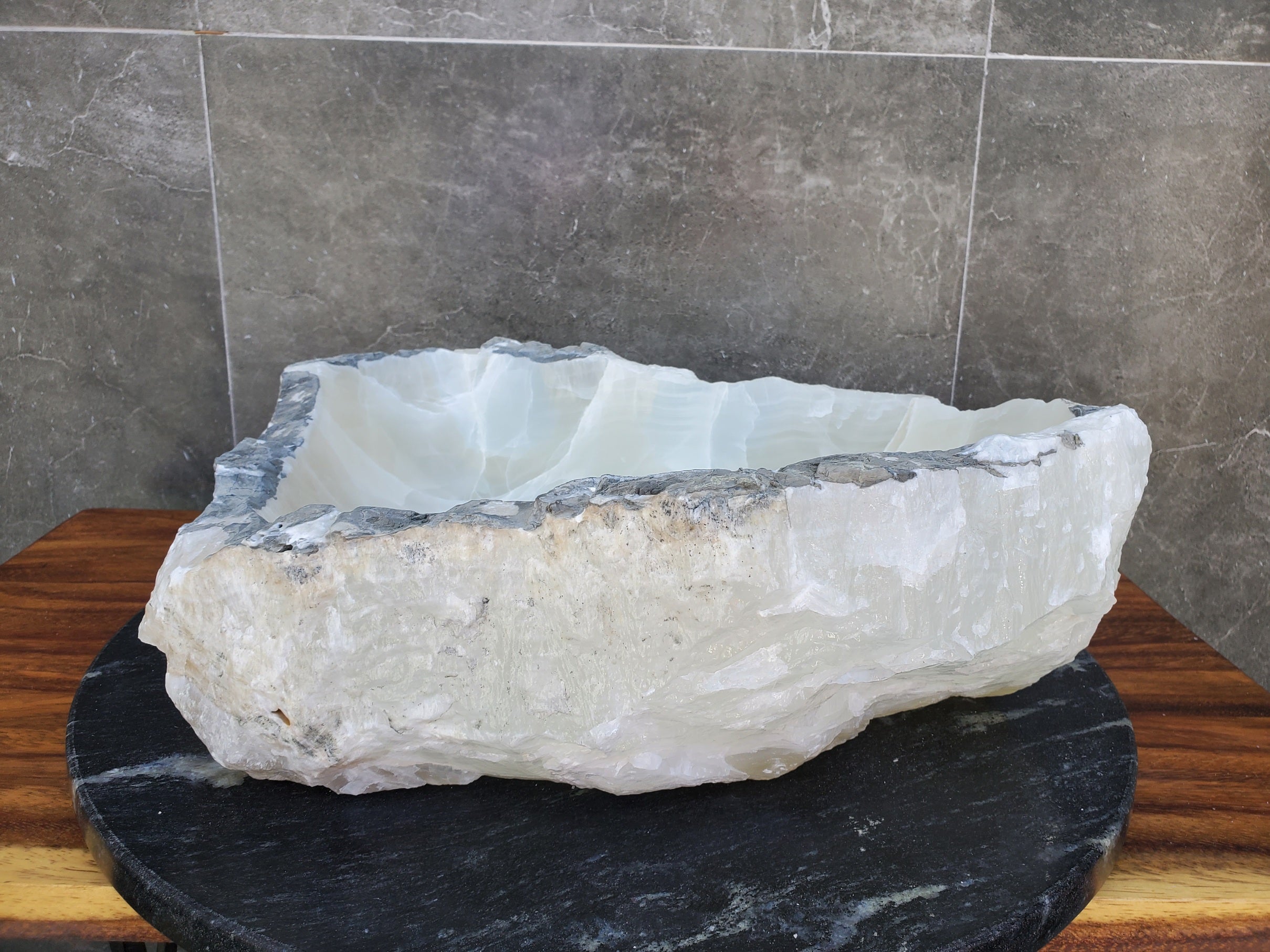 White Onyx Stone Vessel Sink