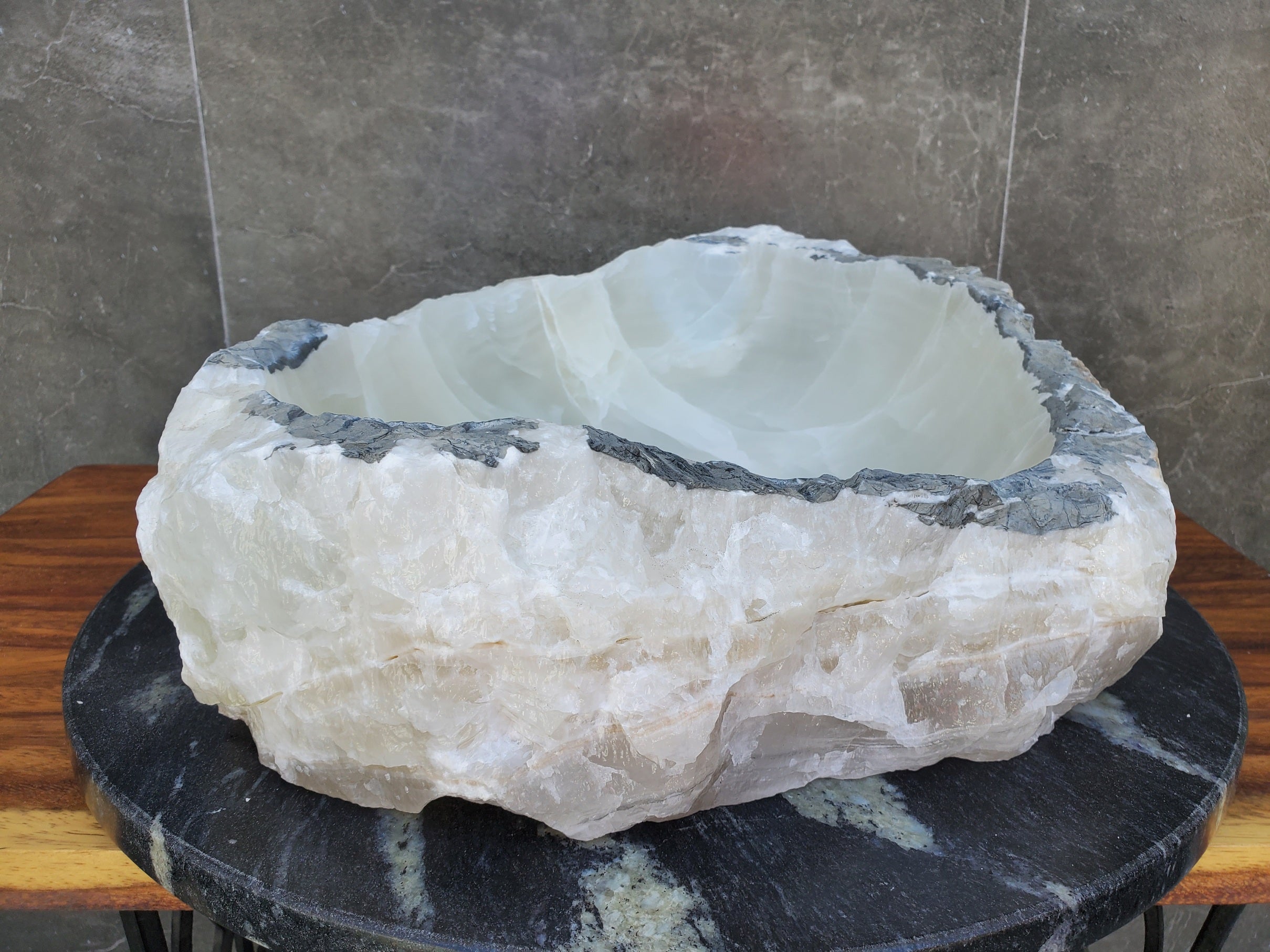 White Onyx Stone Vessel Sink