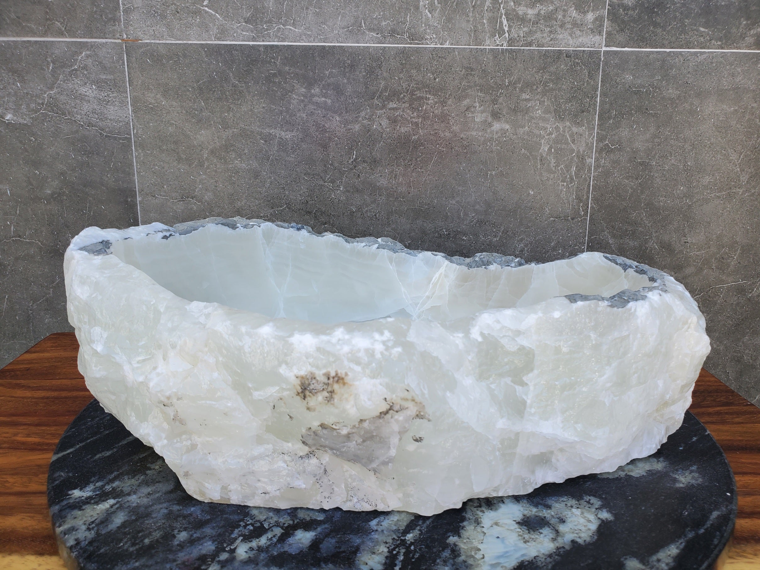 White Onyx Stone Vessel Sink