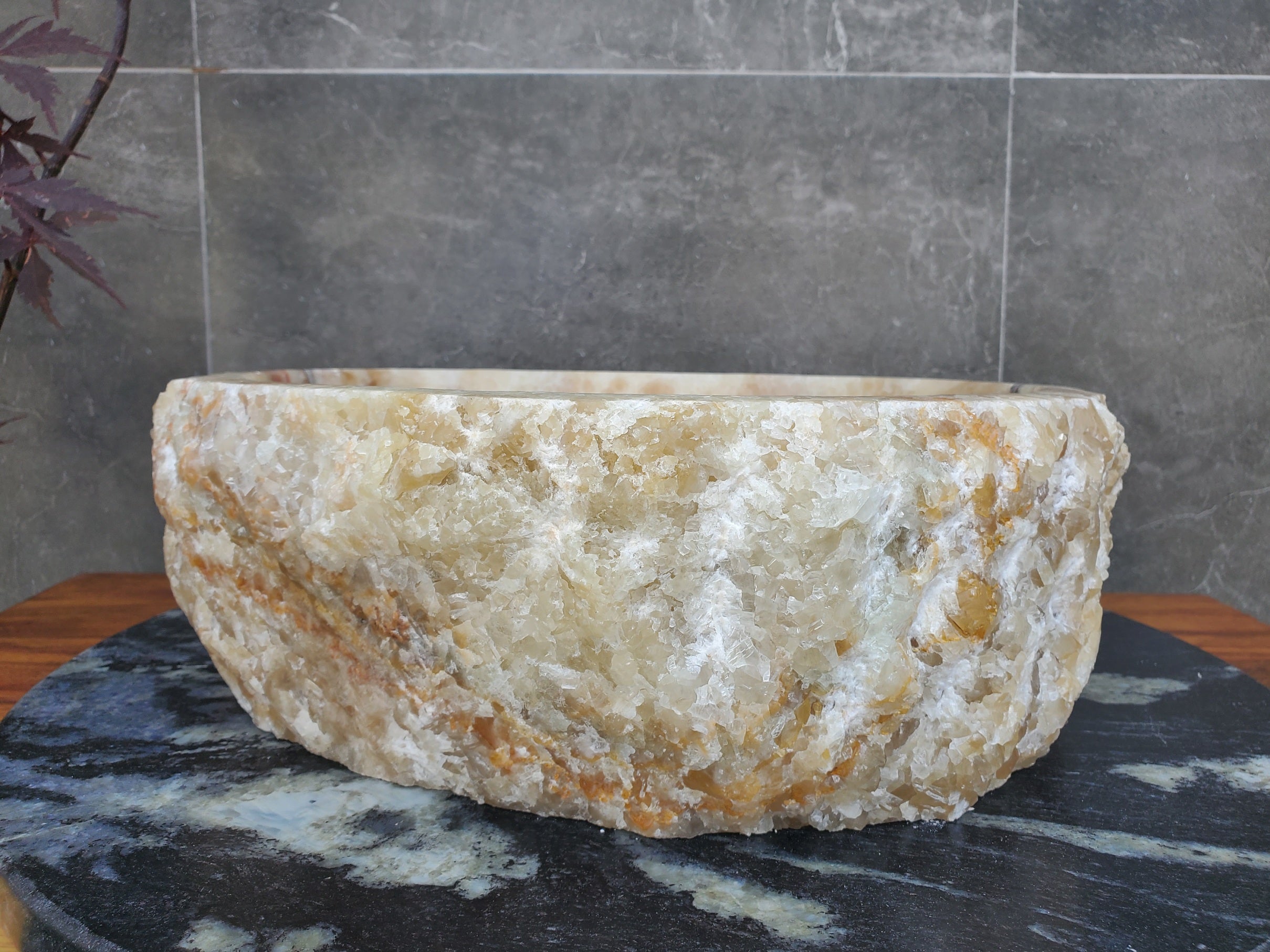 S21_32 Onyx Stone Vessel Sink (Round)