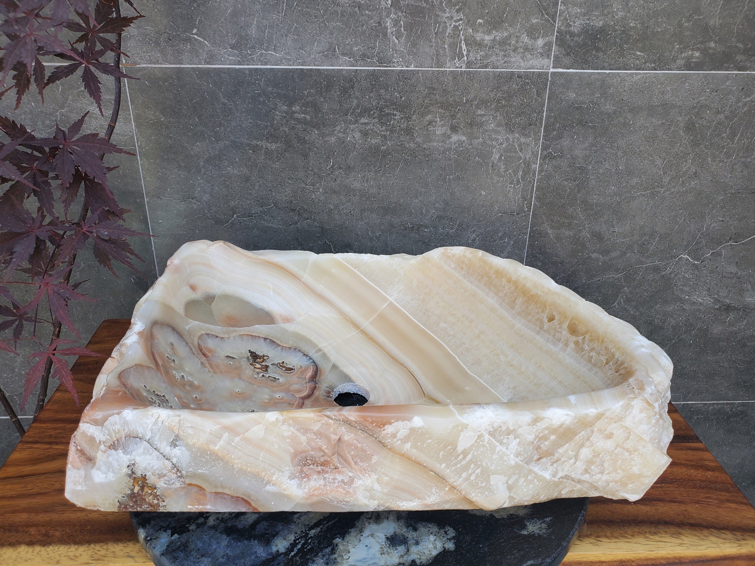 S21_29 Onyx Stone Vessel Bathroom Sink