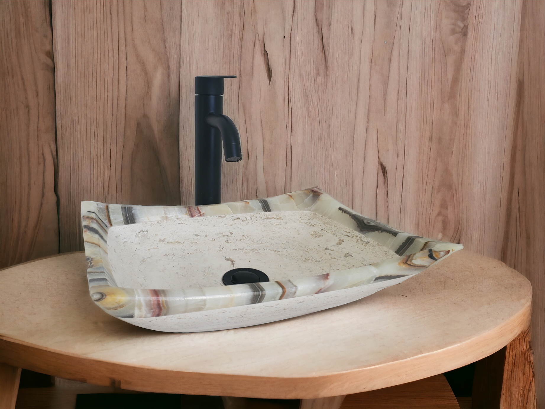 S21_20 Onyx Stone Bathroom Vessel Sink