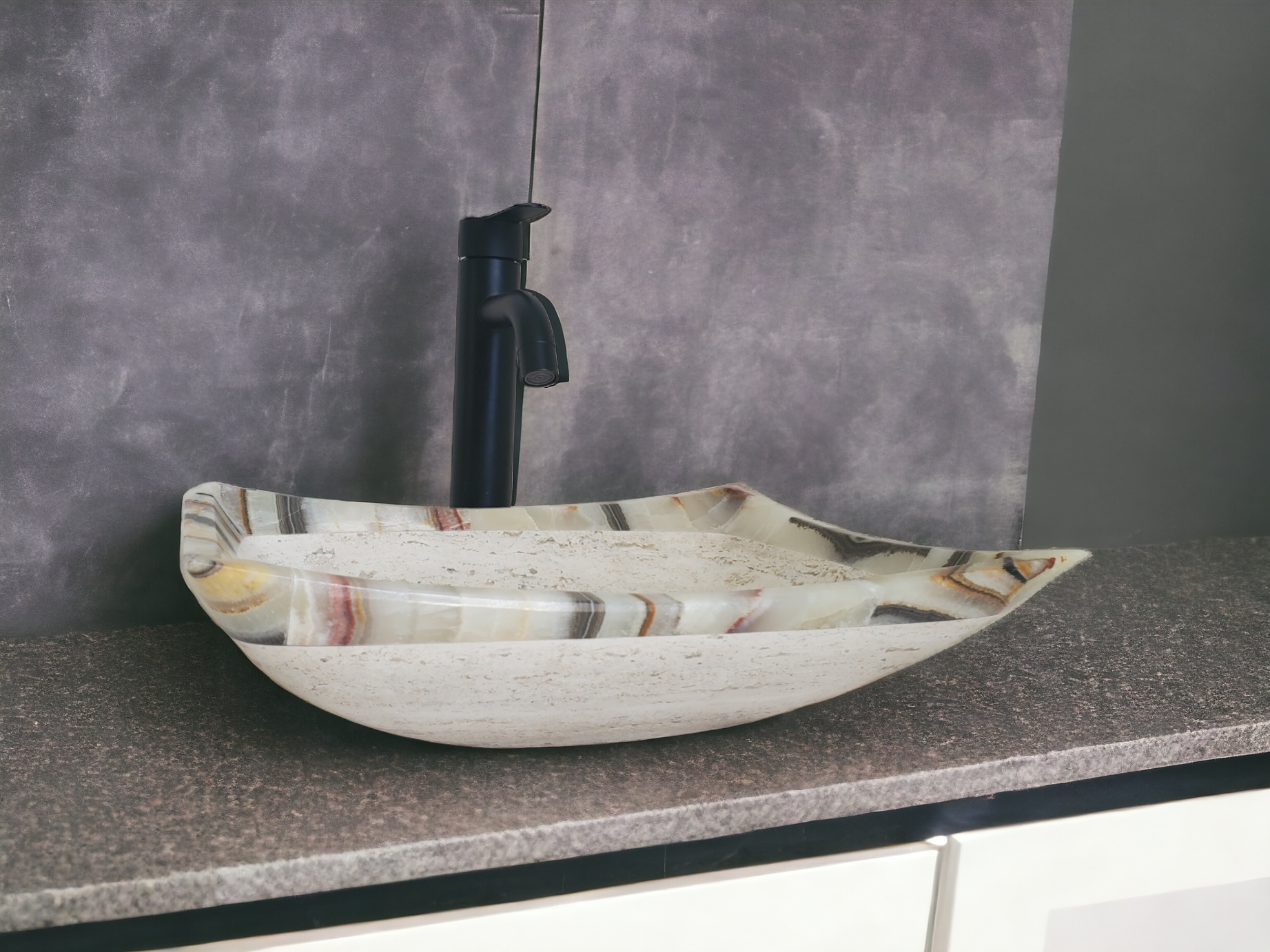 S21_20 Onyx Stone Bathroom Vessel Sink