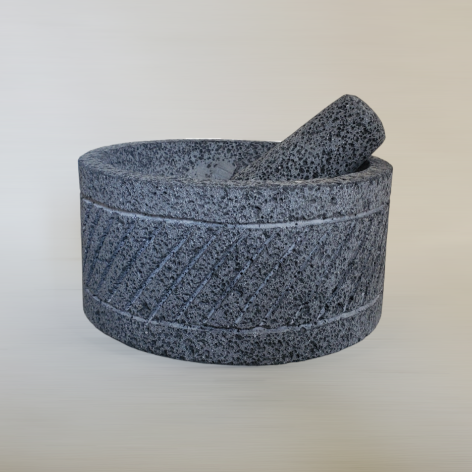 Mortar & Pestle Slants - Lava Stone - 8 Inch Molcajete Accessories Kitchen & Dining Molcajete