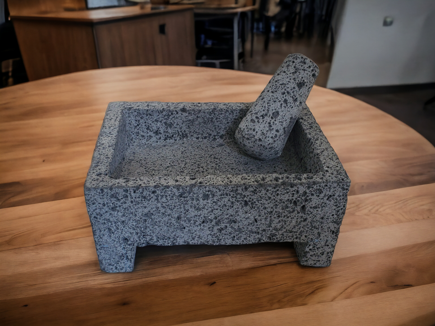 Boxy Bliss Bowl & Pestle - Lava Stone - 9 Inch Molcajete Accessories Kitchen & Dining Molcajete