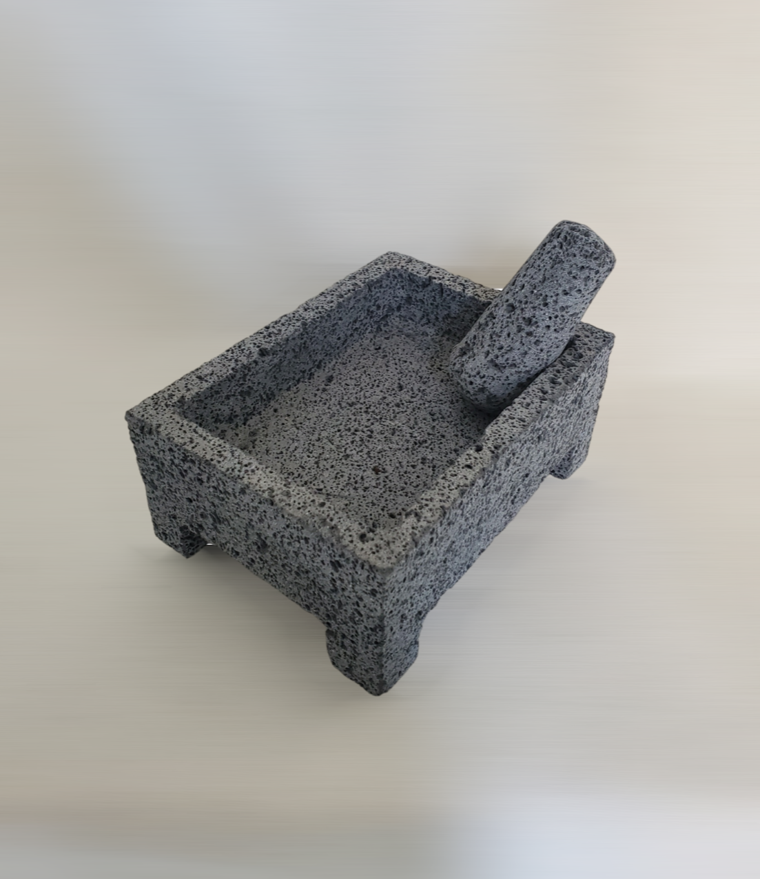 Boxy Bliss Bowl & Pestle - Lava Stone - 9 Inch Molcajete Accessories Kitchen & Dining Molcajete