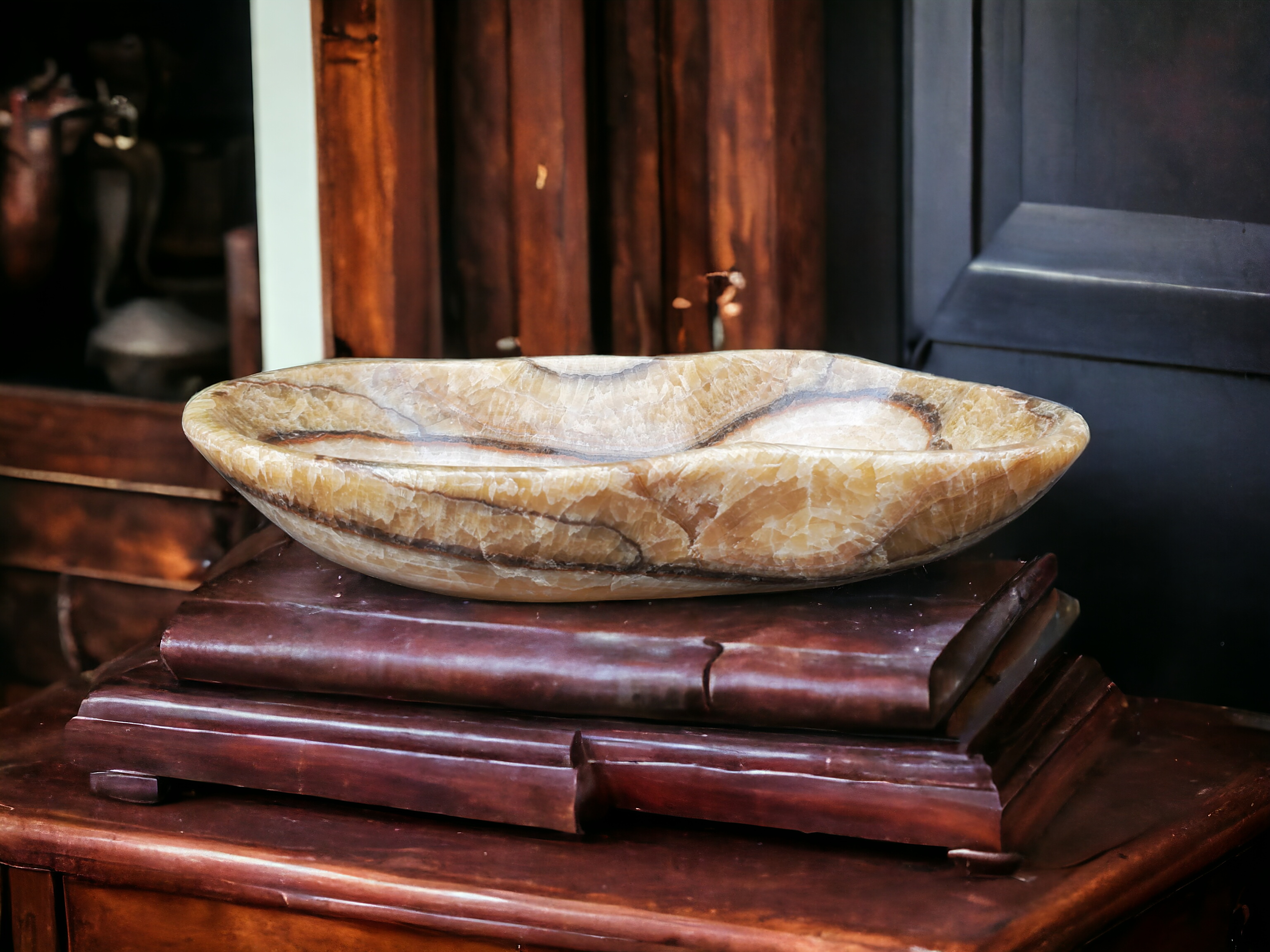 KB_02 Polished Onyx Stone Bowl (Small)