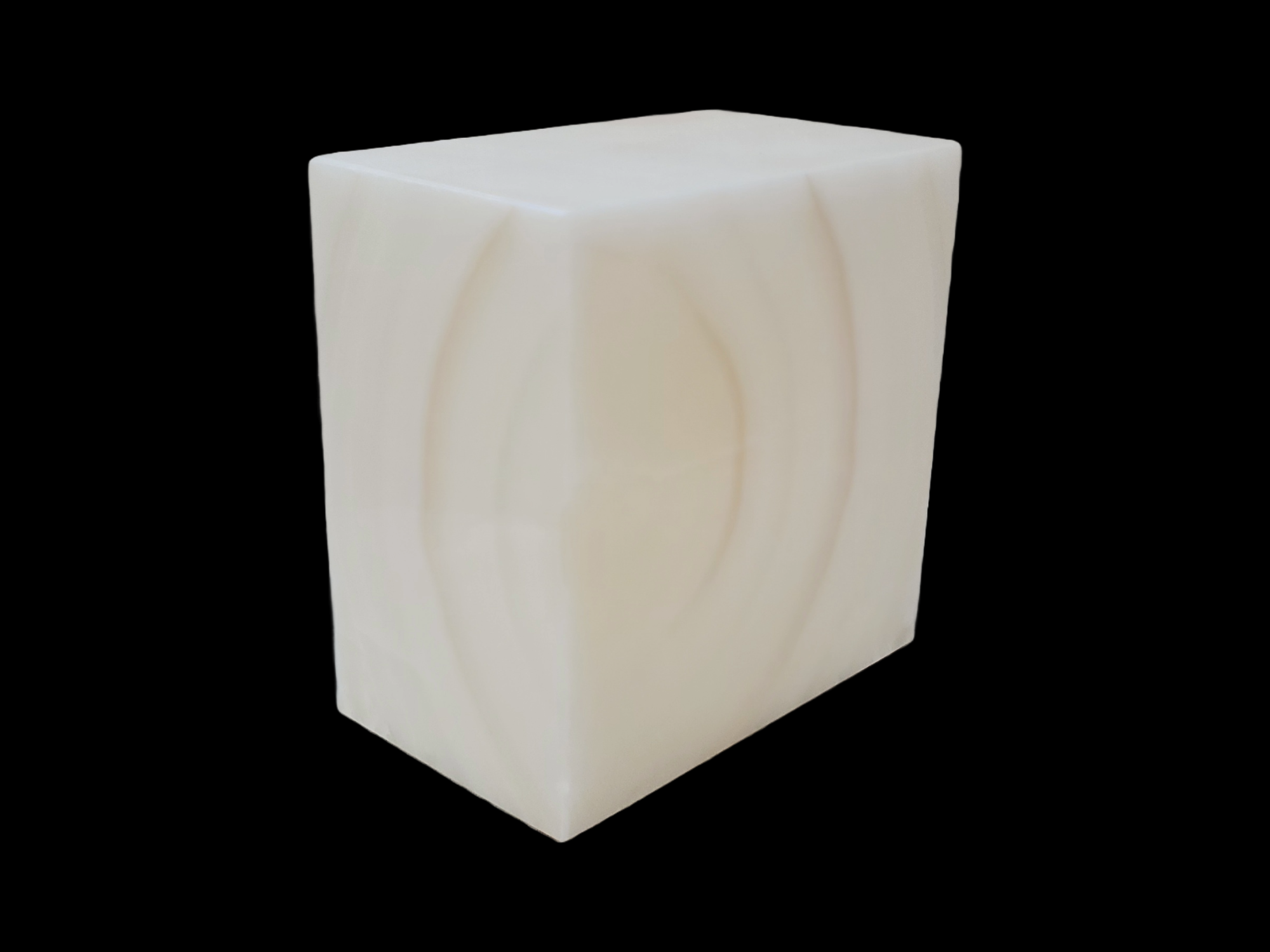 White Onyx Memorial Cremation Urn with Lid, 300 Cubic Inch