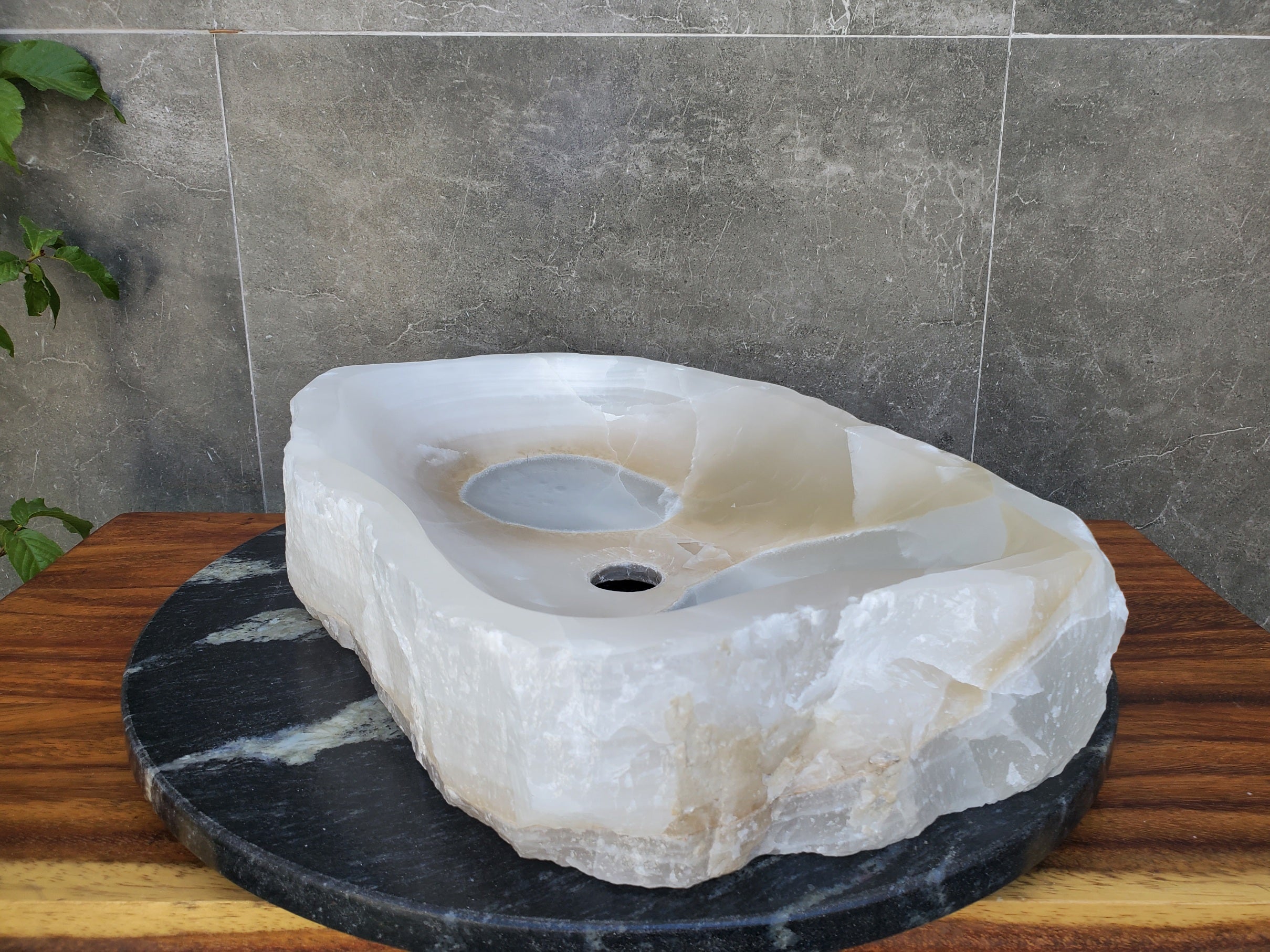 S21_24 Onyx Stone Bathroom Vessel Sink