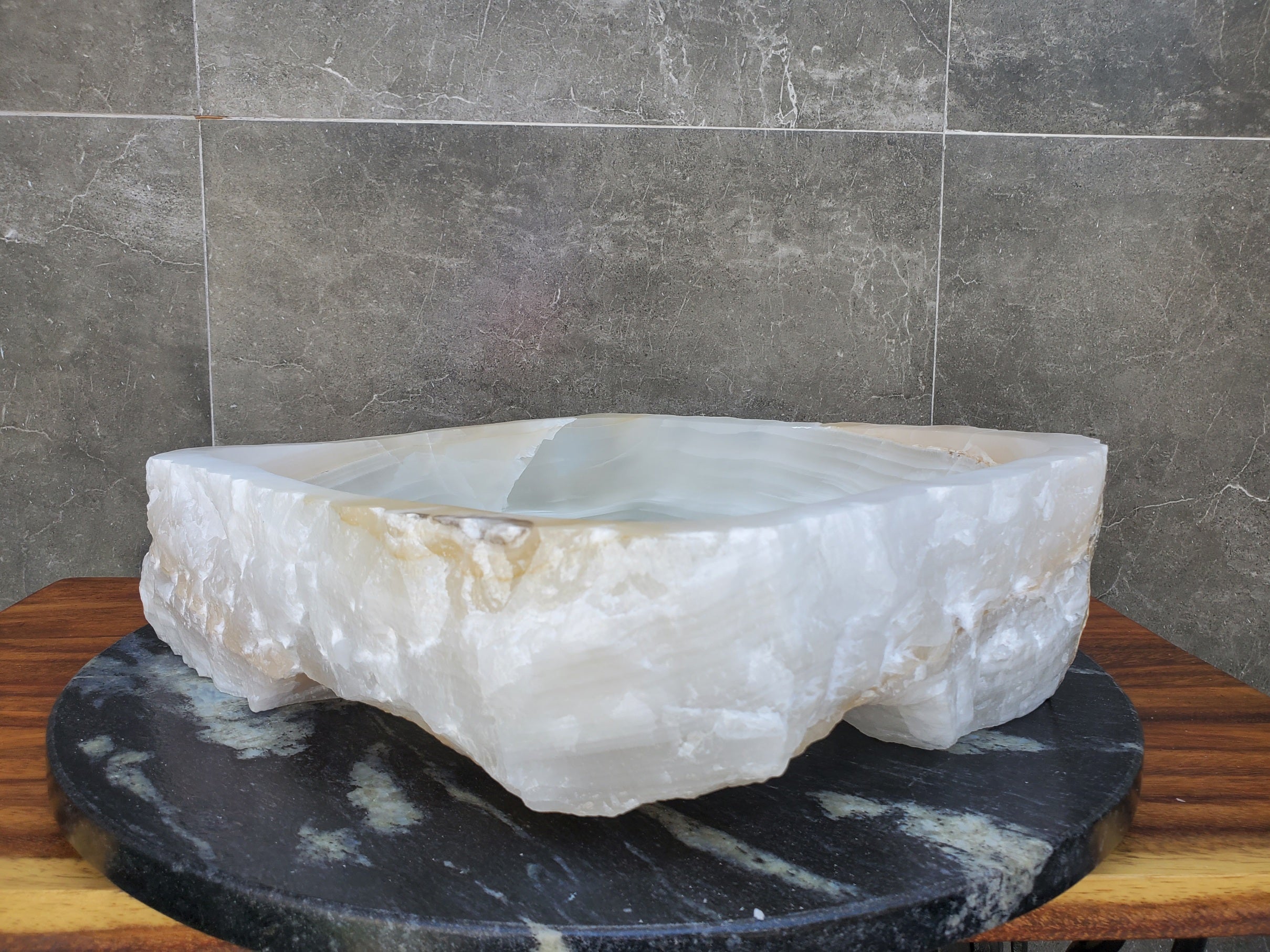 S21_27 Onyx Stone Bathroom Vessel Sink