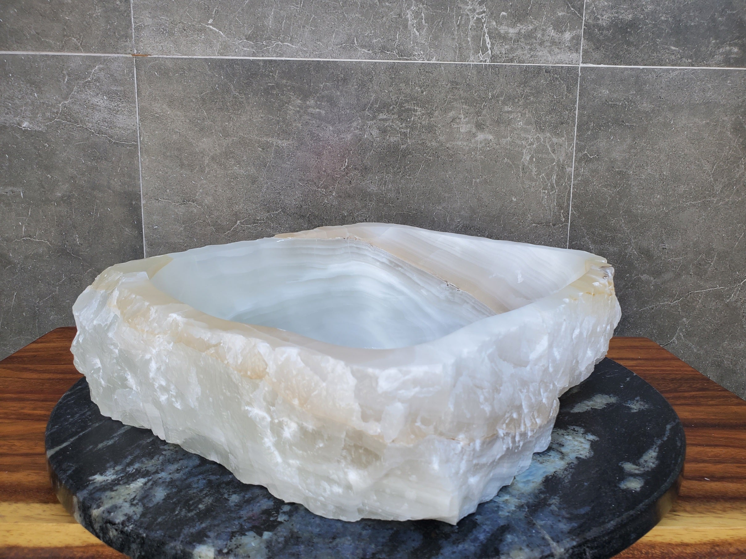 S21_27 Onyx Stone Bathroom Vessel Sink