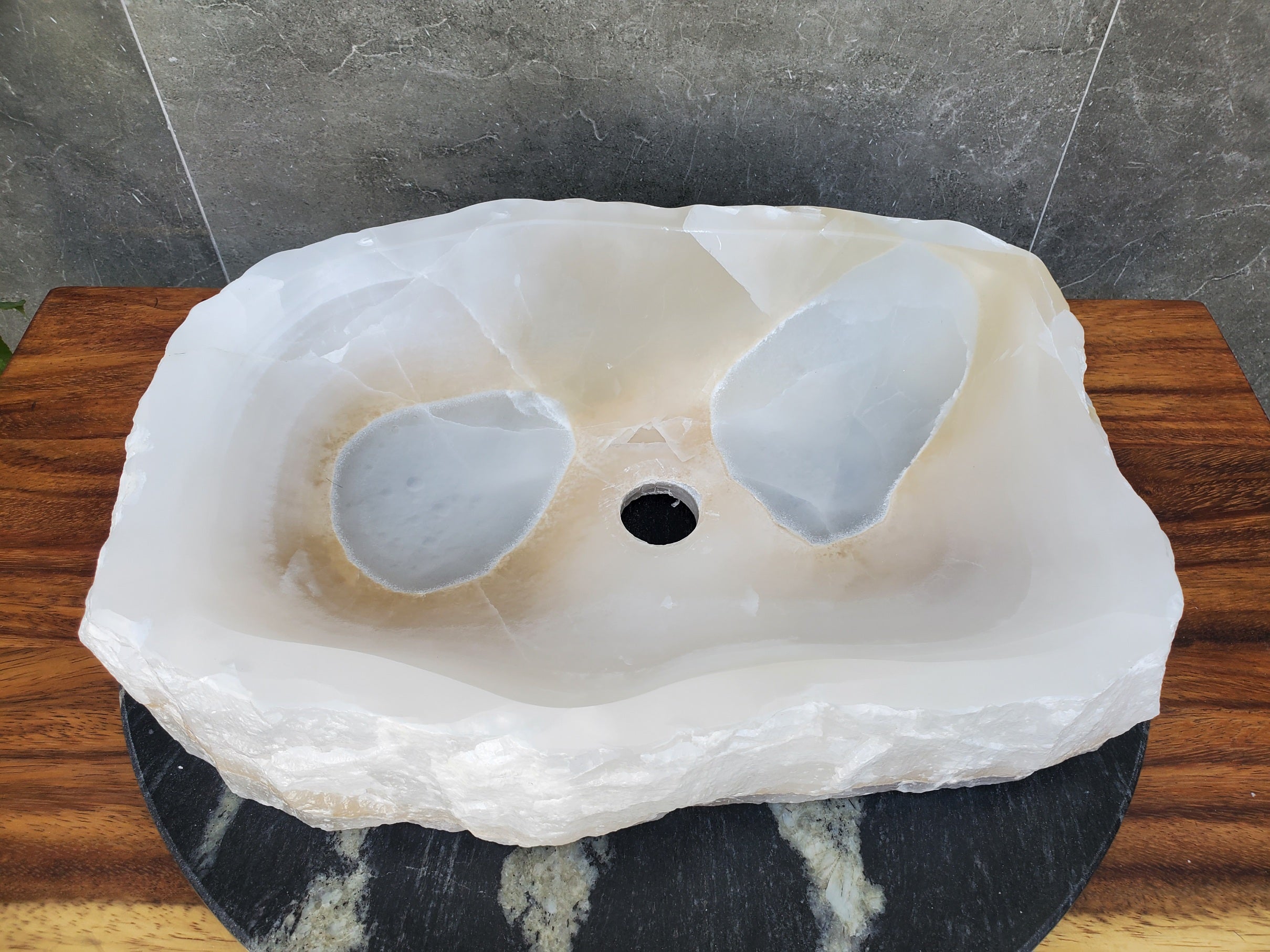 S21_24 Onyx Stone Bathroom Vessel Sink