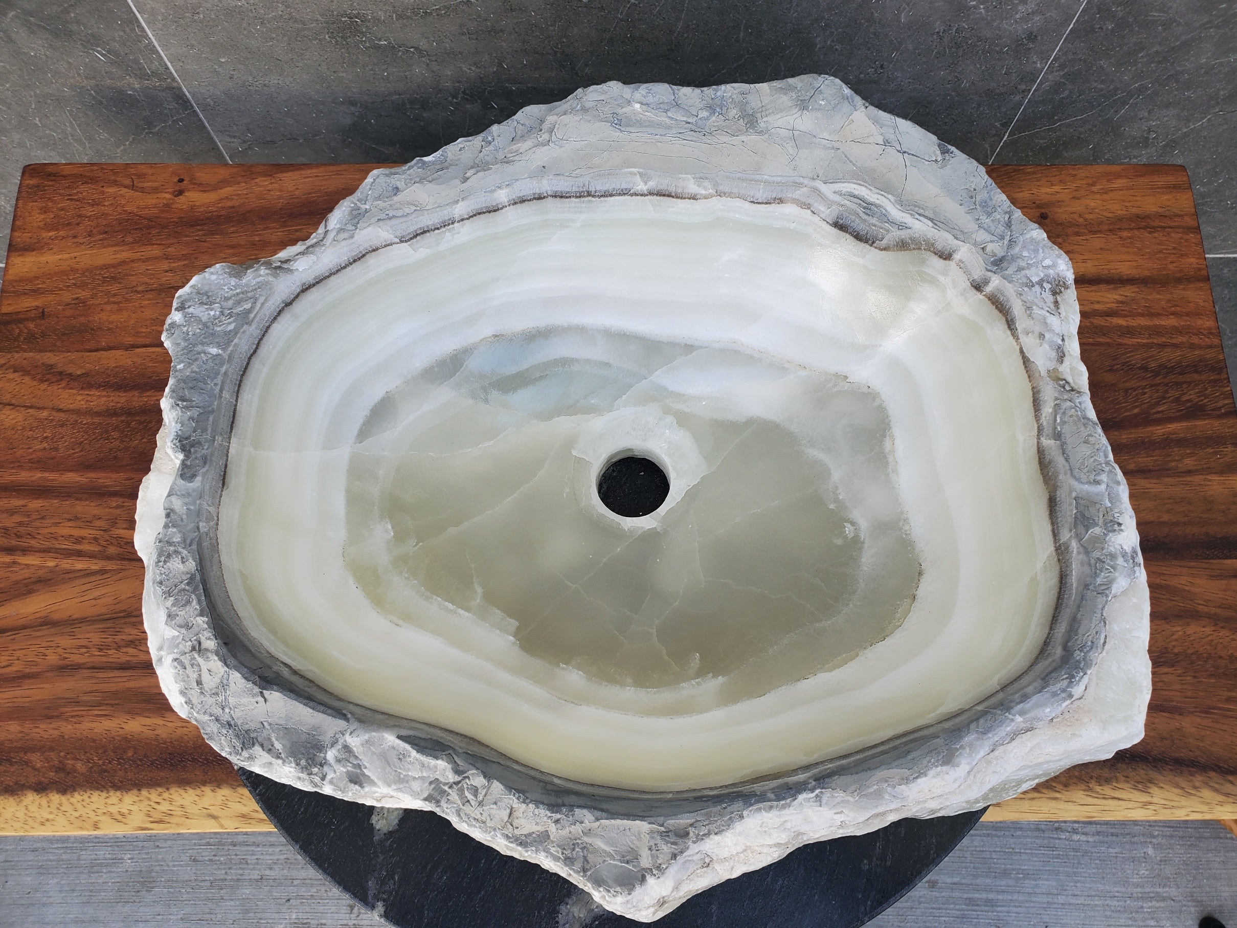 S21_22 Transparent Onyx Stone Bathroom Vessel Sink