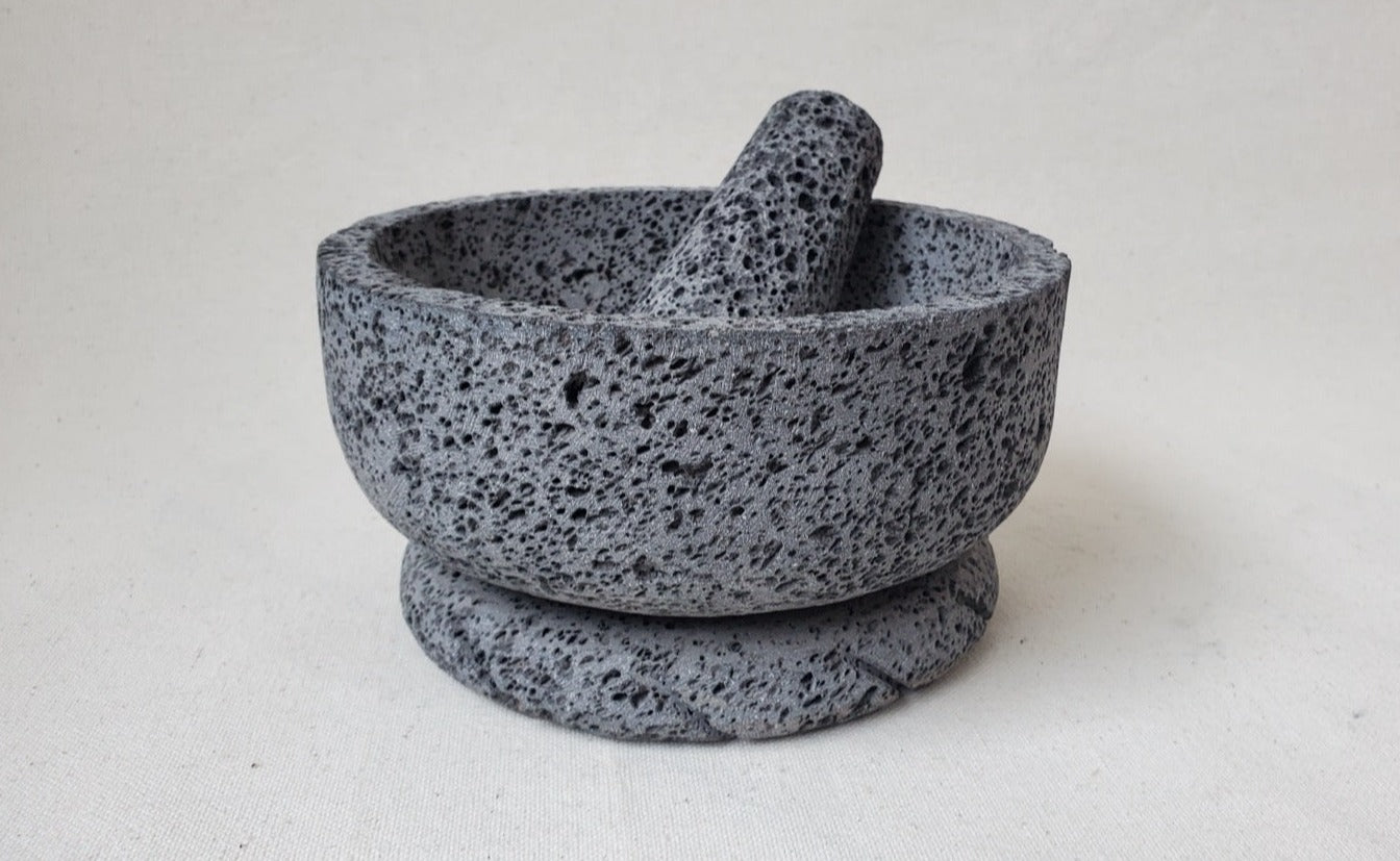 Hourglass Bowl & Pestle - Lava Stone - Various Sizes