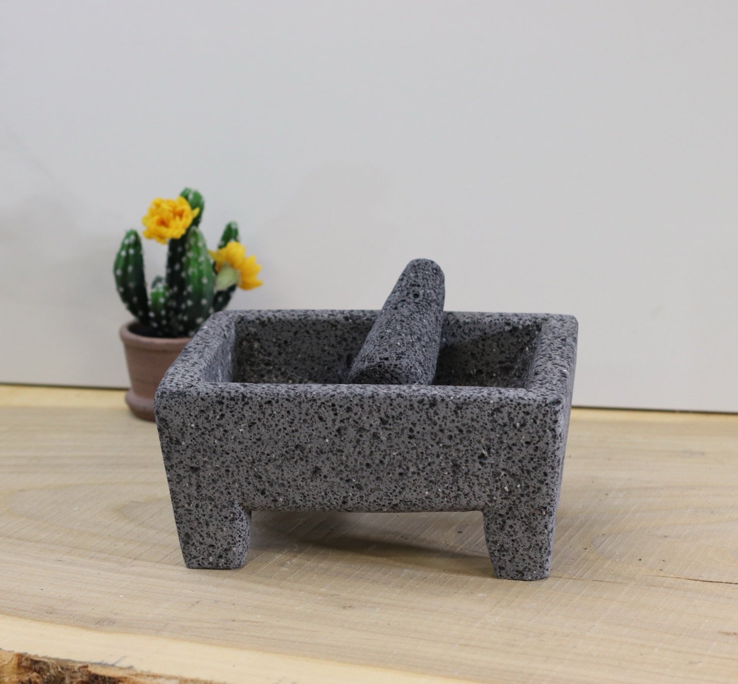 Boxy Bliss Bowl & Pestle - Lava Stone - 9 Inch Molcajete Accessories Kitchen & Dining Molcajete