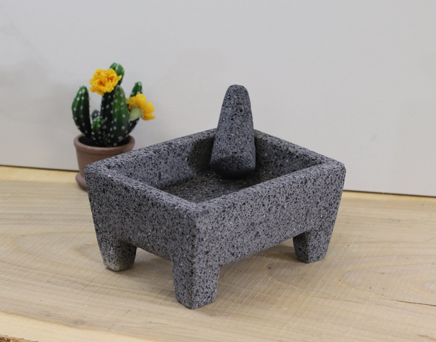 Boxy Bliss Bowl & Pestle - Lava Stone - 9 Inch Molcajete Accessories Kitchen & Dining Molcajete