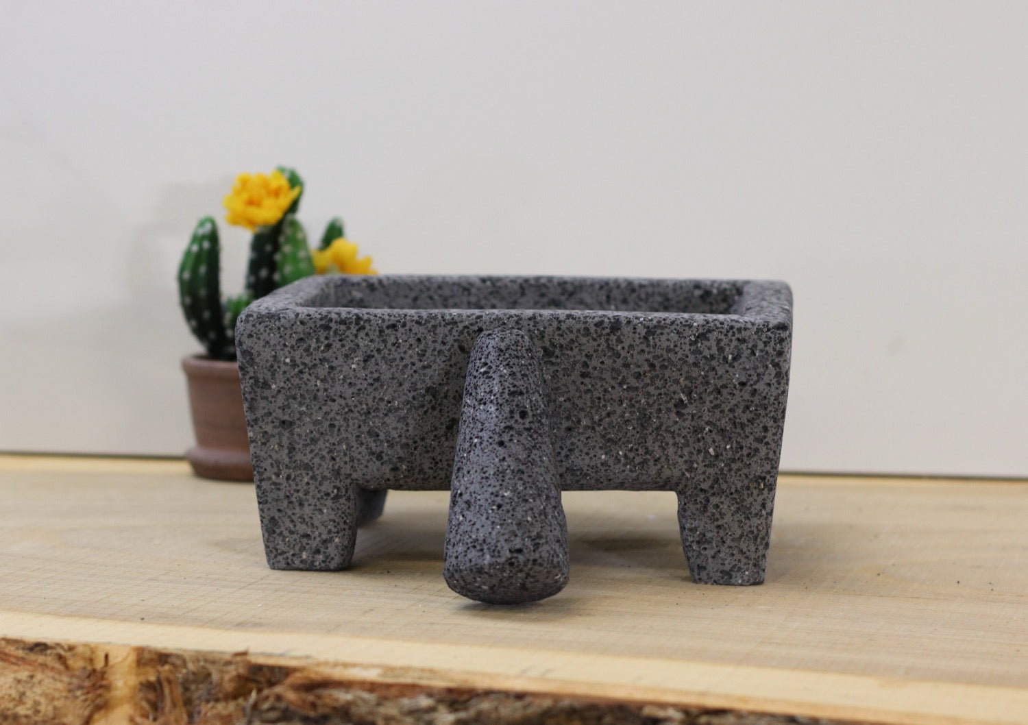 Boxy Bliss Bowl & Pestle - Lava Stone - 9 Inch Molcajete Accessories Kitchen & Dining Molcajete