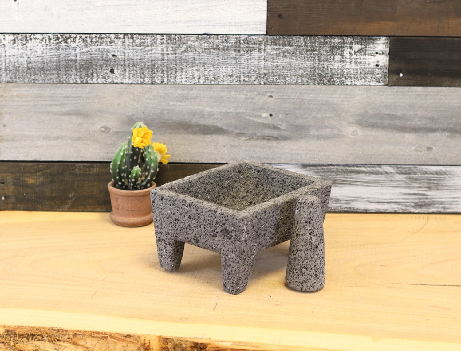 Boxy Bliss Bowl & Pestle - Lava Stone - 9 Inch Molcajete Accessories Kitchen & Dining Molcajete